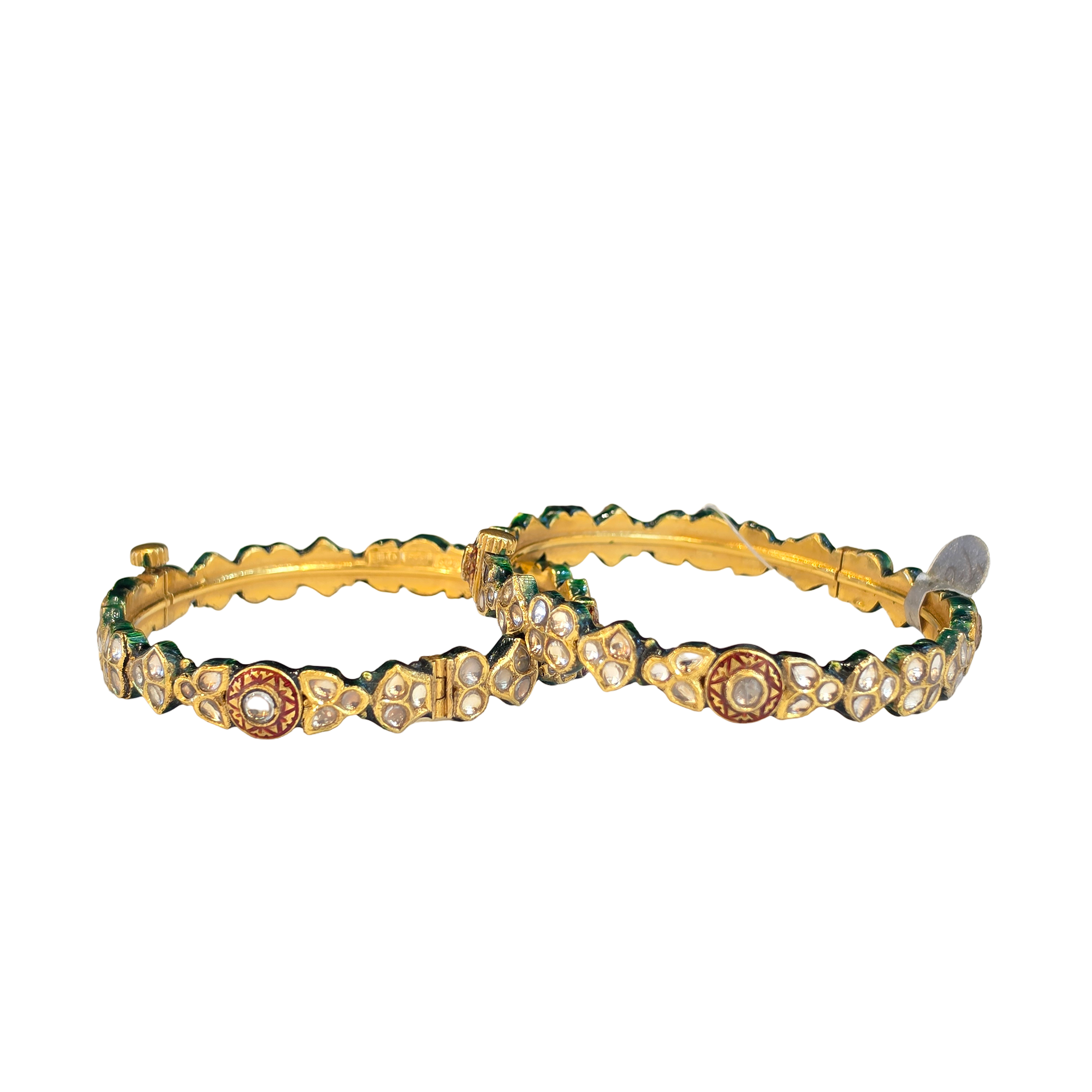 22K Gold Designer CZ Ladies Bangles