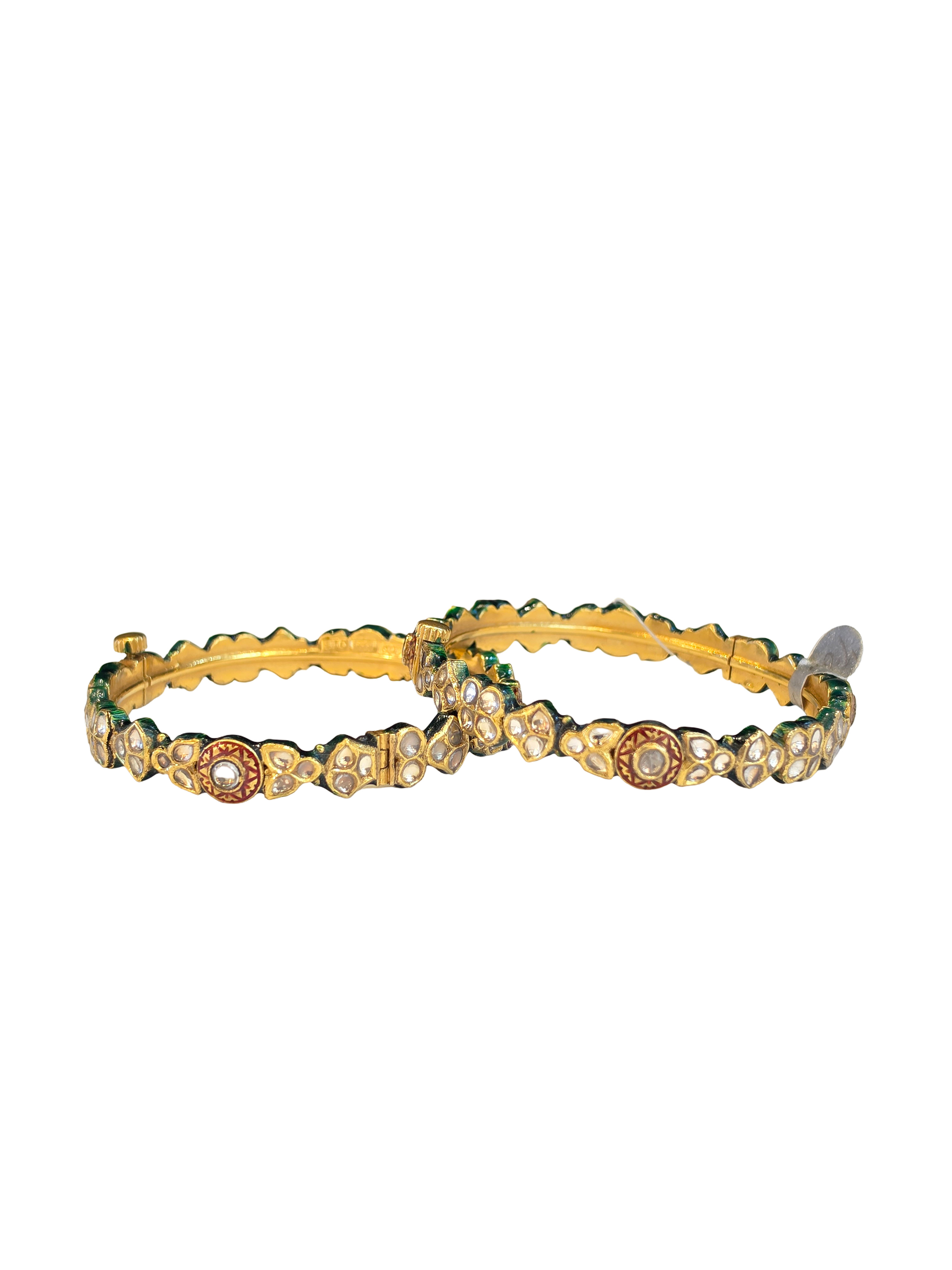 22K Gold Designer CZ Ladies Bangles