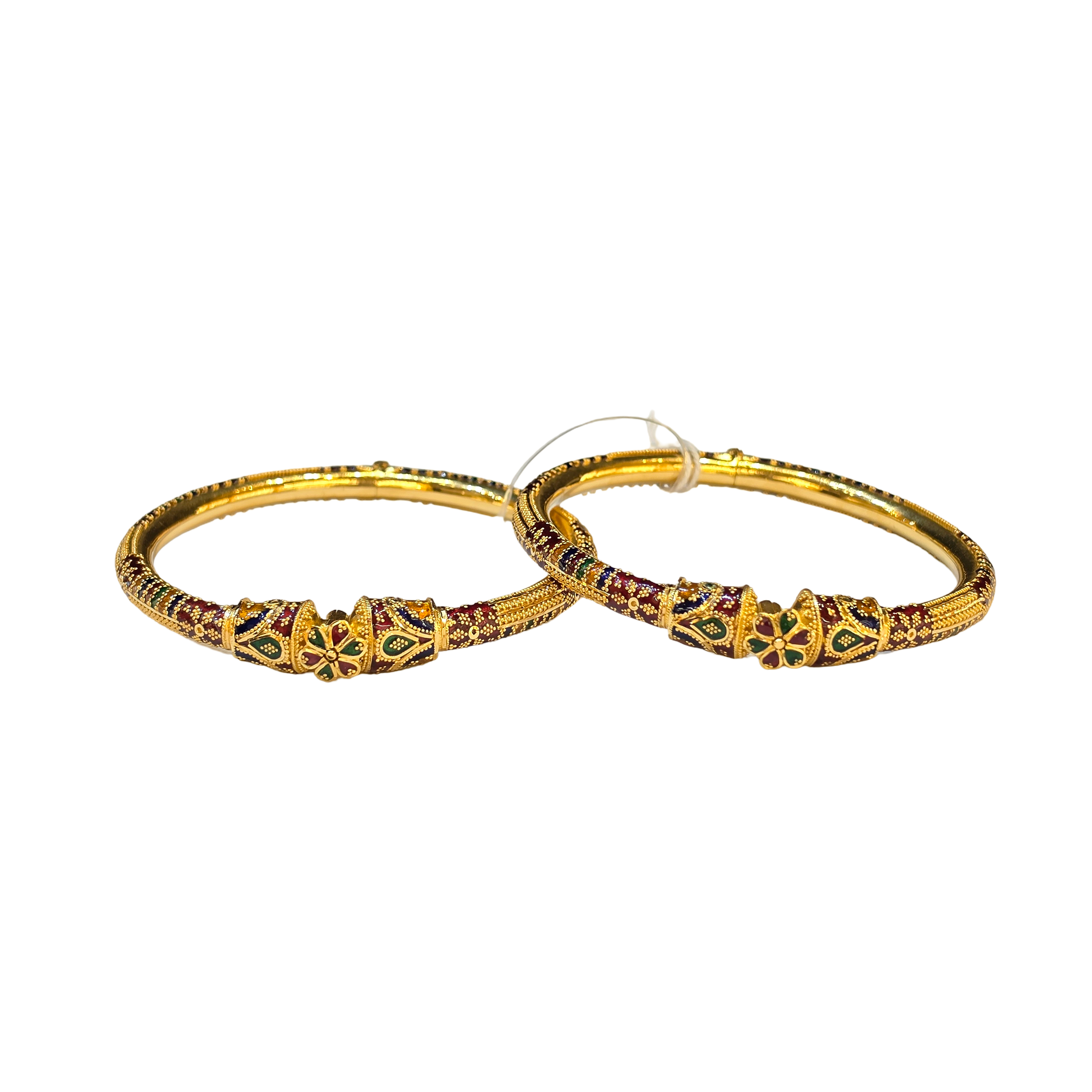 22K Gold Designer Ladies Meena Bangles