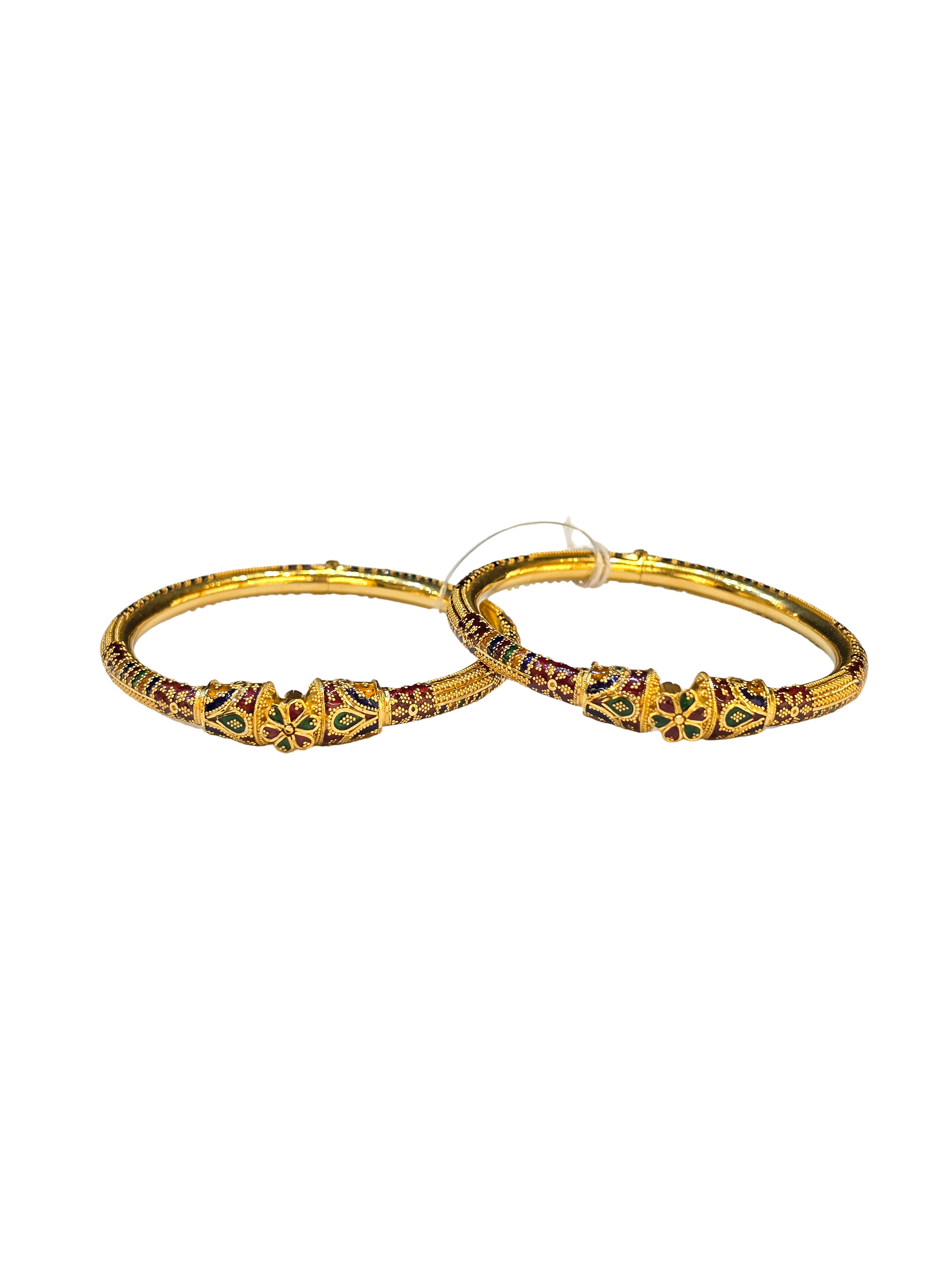 22K Gold Designer Ladies Meena Bangles