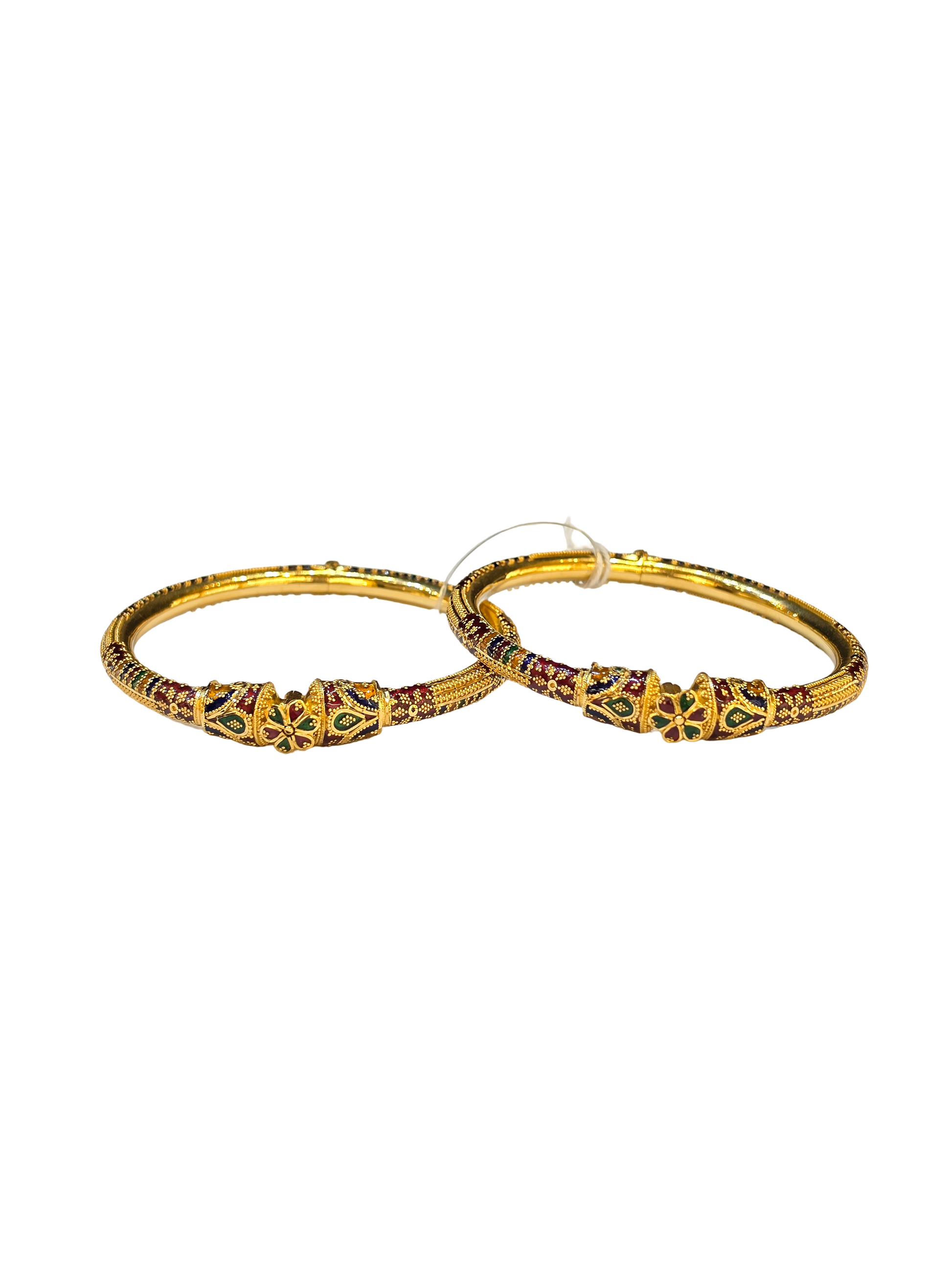 22K Gold Designer Ladies Meena Bangles