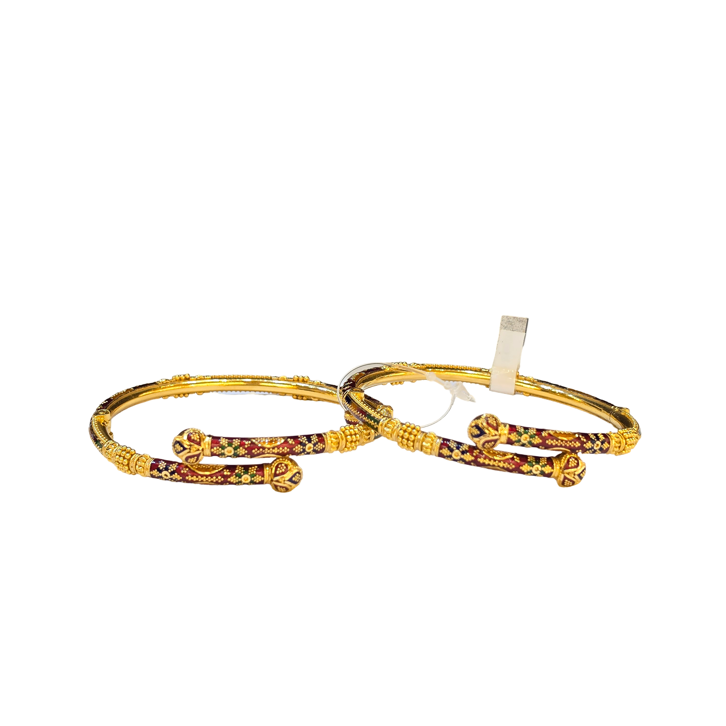 22K Gold Designer Ladies Meena Bangles