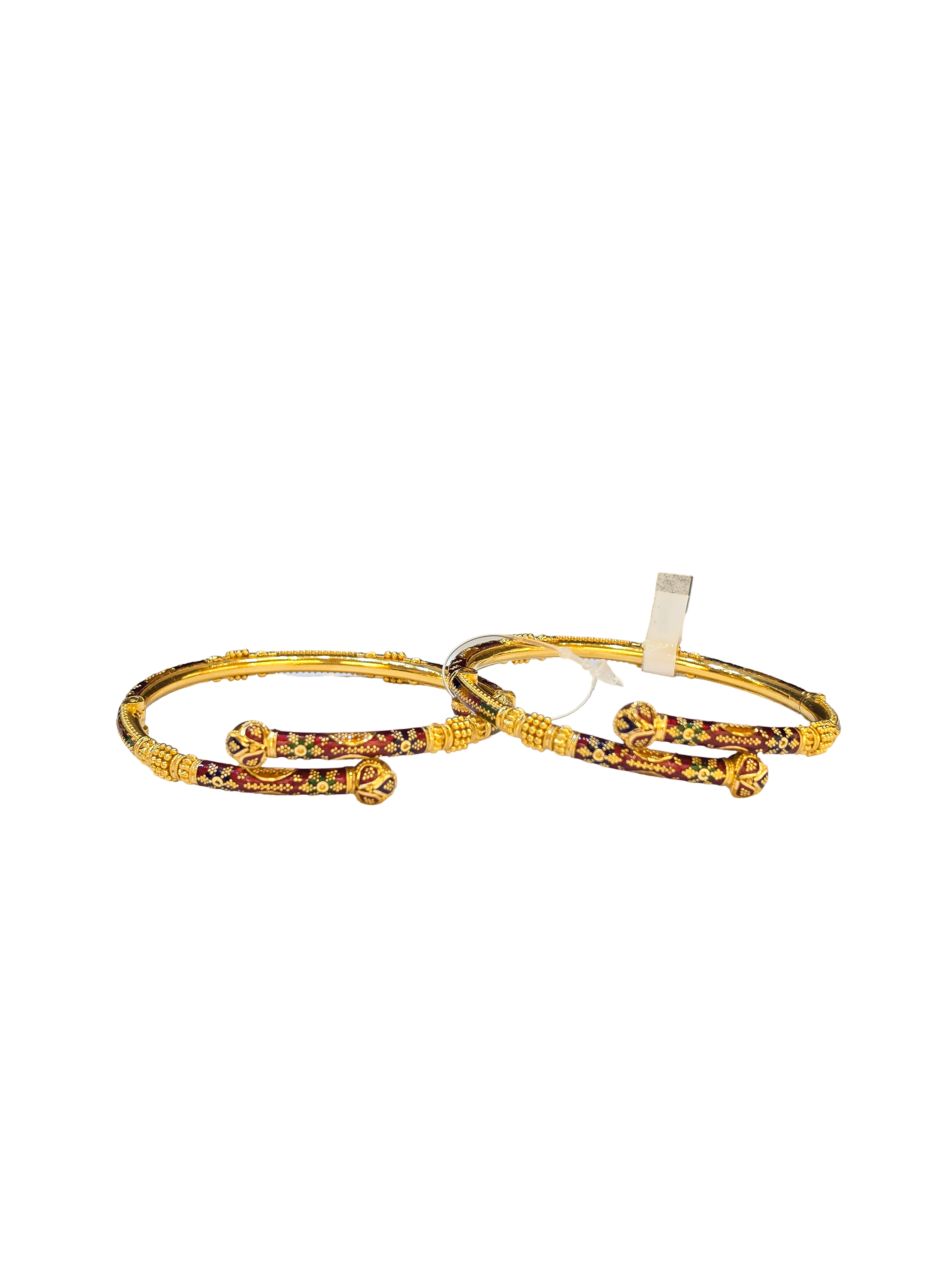 22K Gold Designer Ladies Meena Bangles