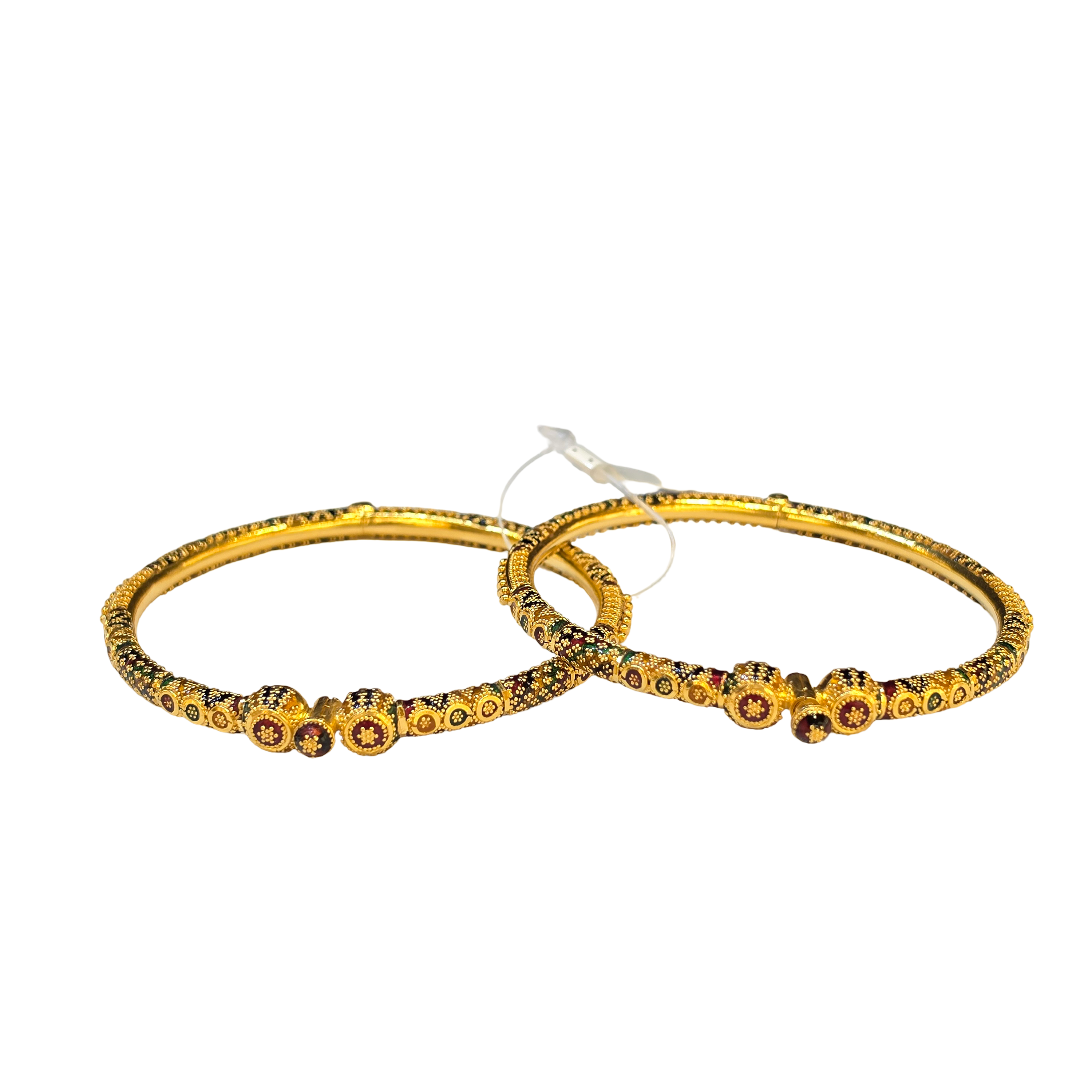 22K Gold Designer Ladies Meena Bangles