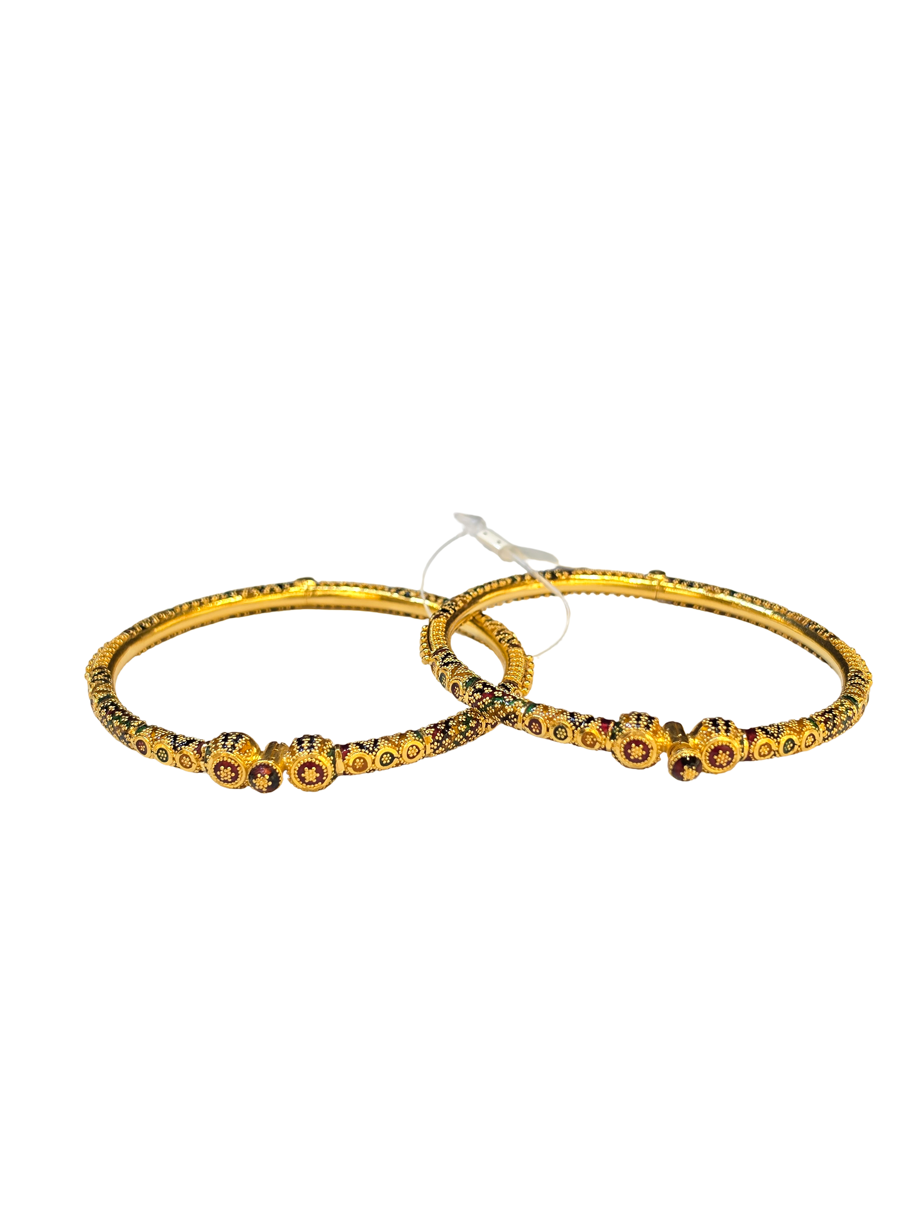 22K Gold Designer Ladies Meena Bangles