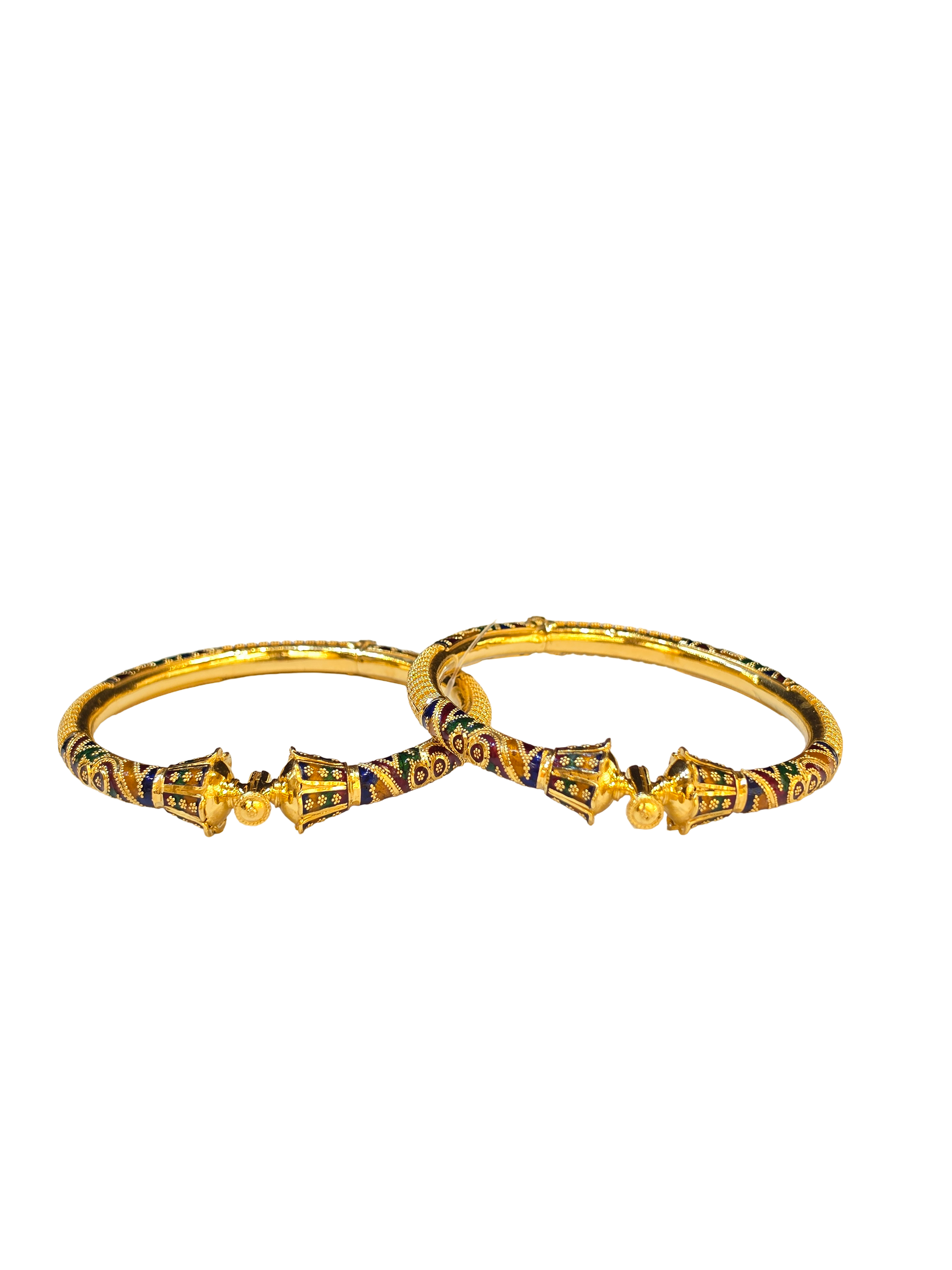 22K Gold Designer Ladies Meena Bangles