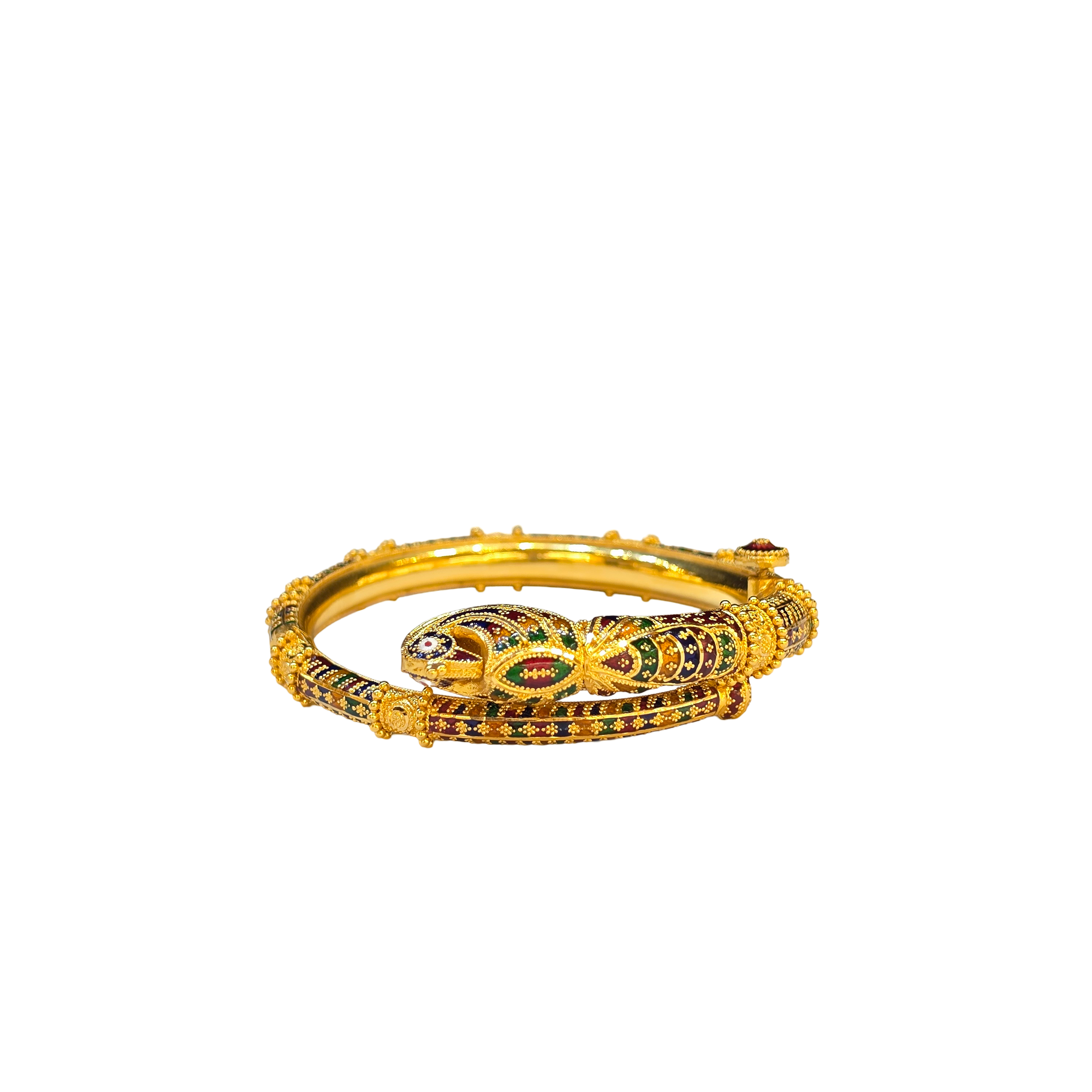 22K Gold Designer Ladies Meena Single Bangle