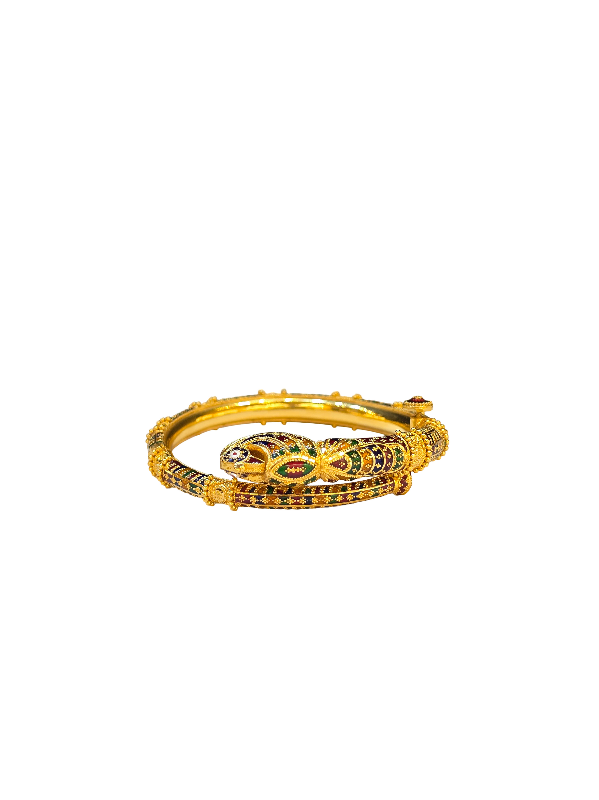 22K Gold Designer Ladies Meena Single Bangle