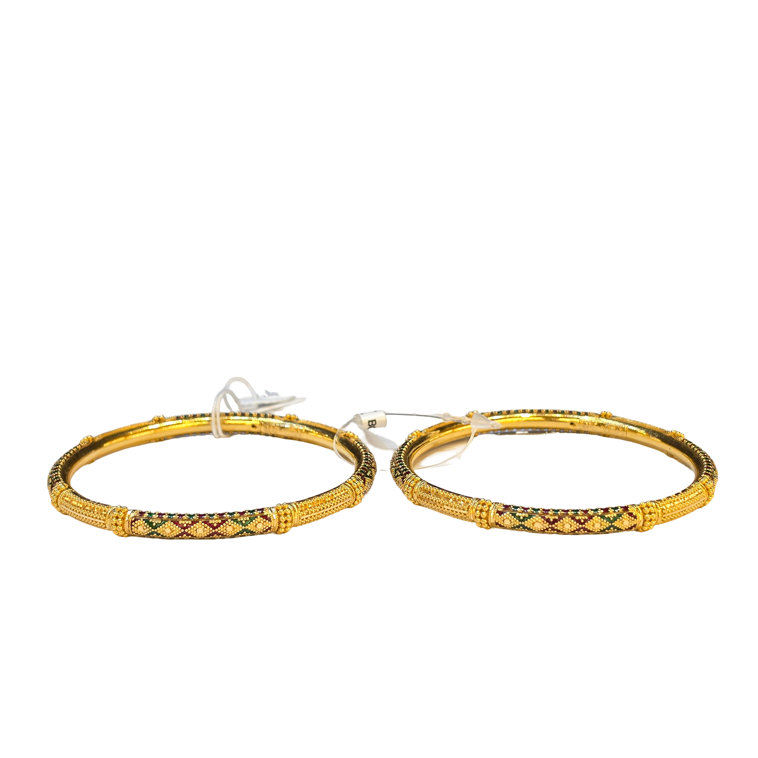 22K Gold Designer Ladies Meena Bangles