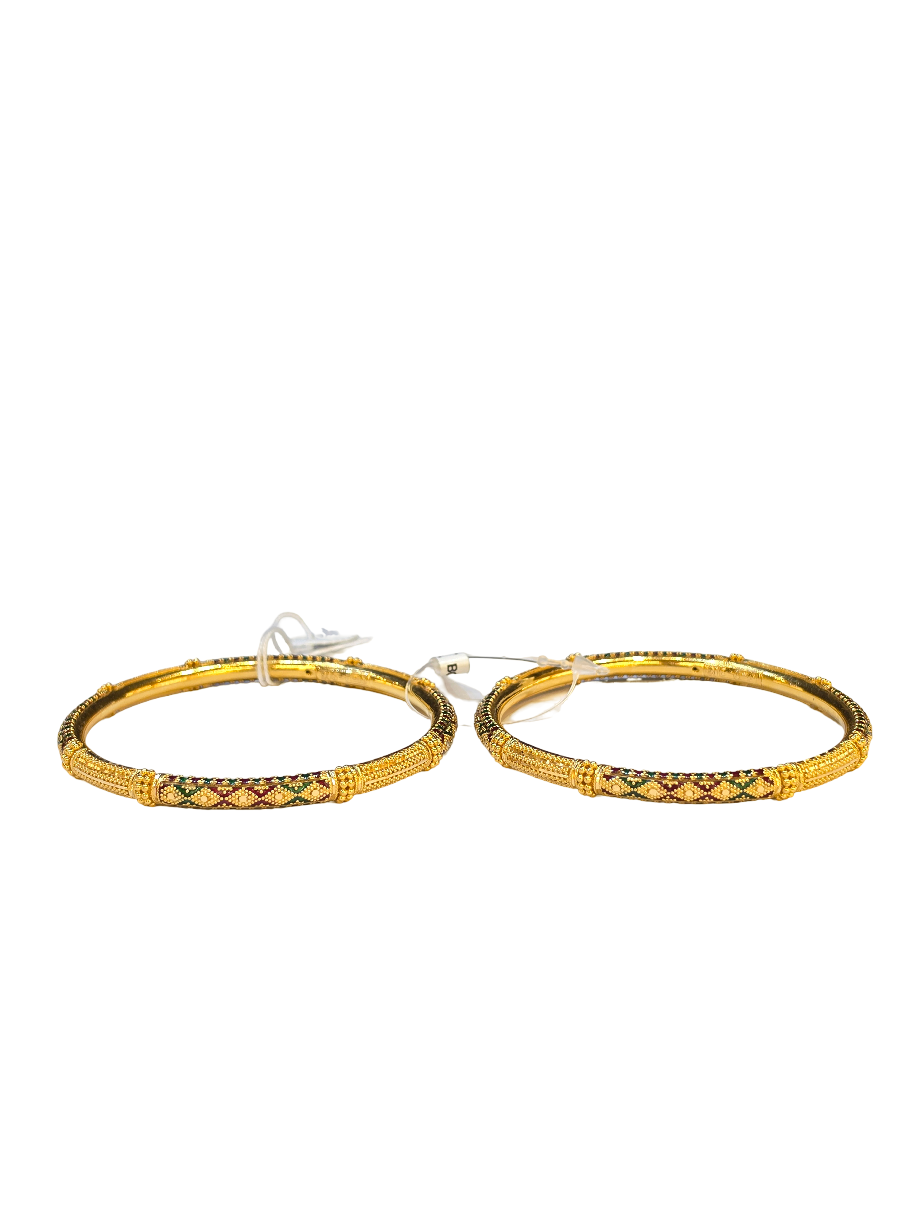 22K Gold Designer Ladies Meena Bangles