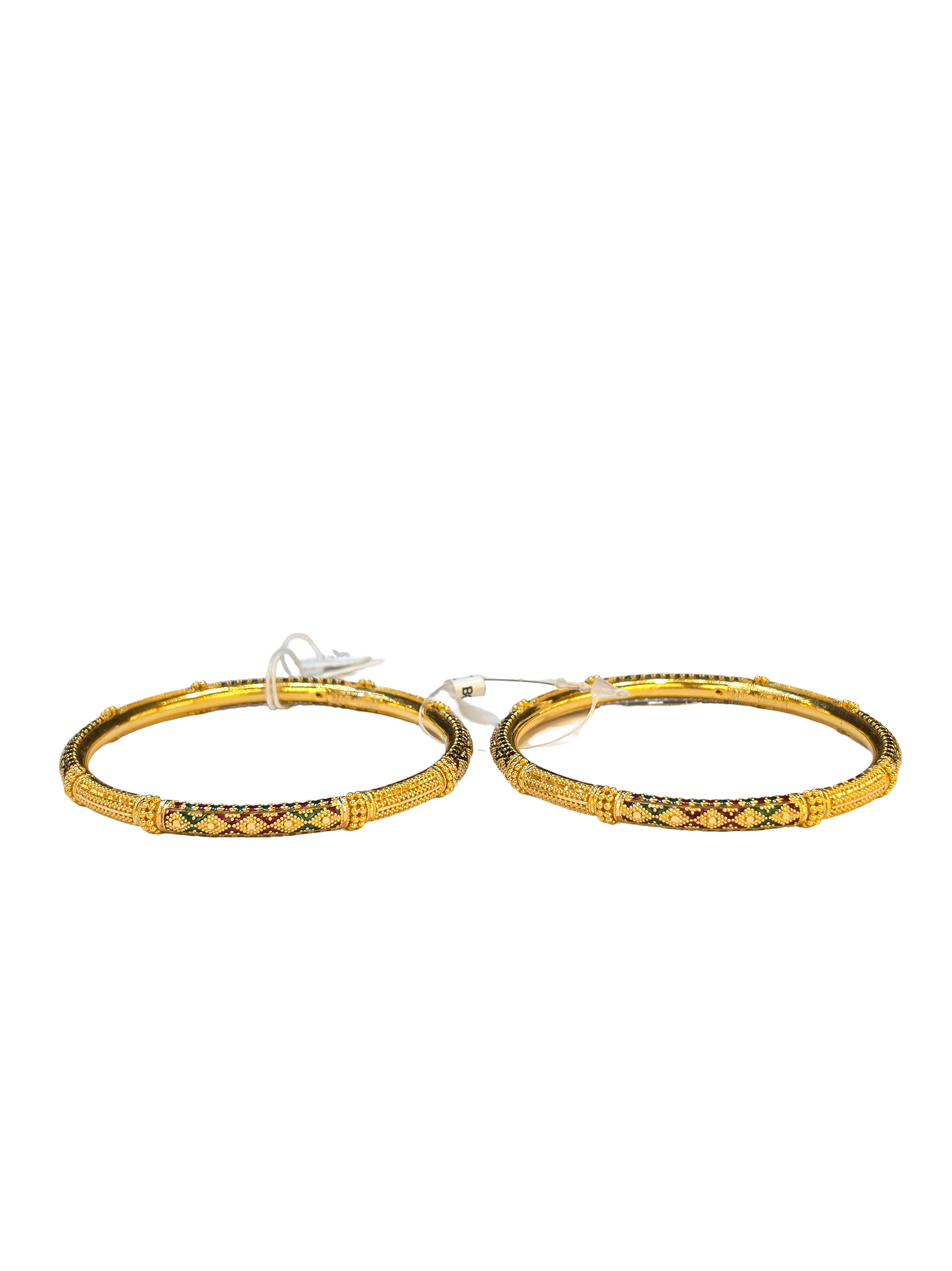 22K Gold Designer Ladies Meena Bangles