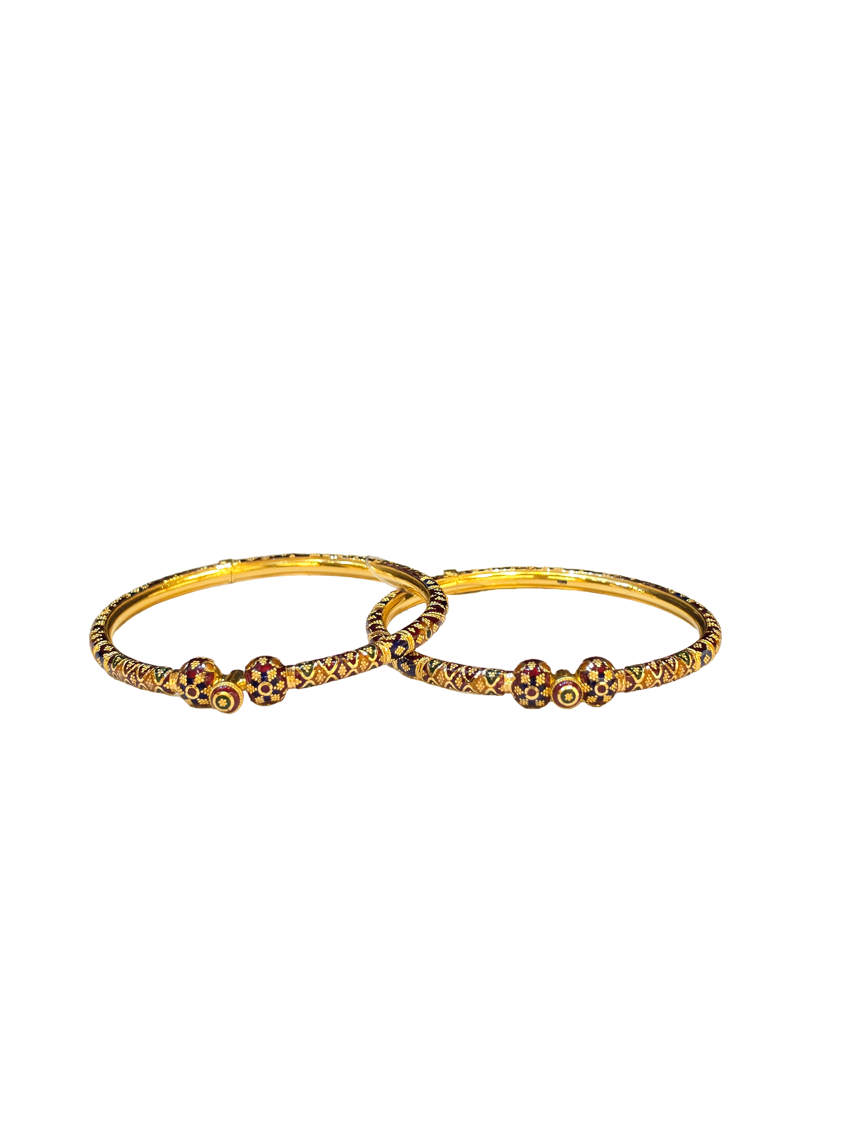 22K Gold Designer Ladies Meena Bangles