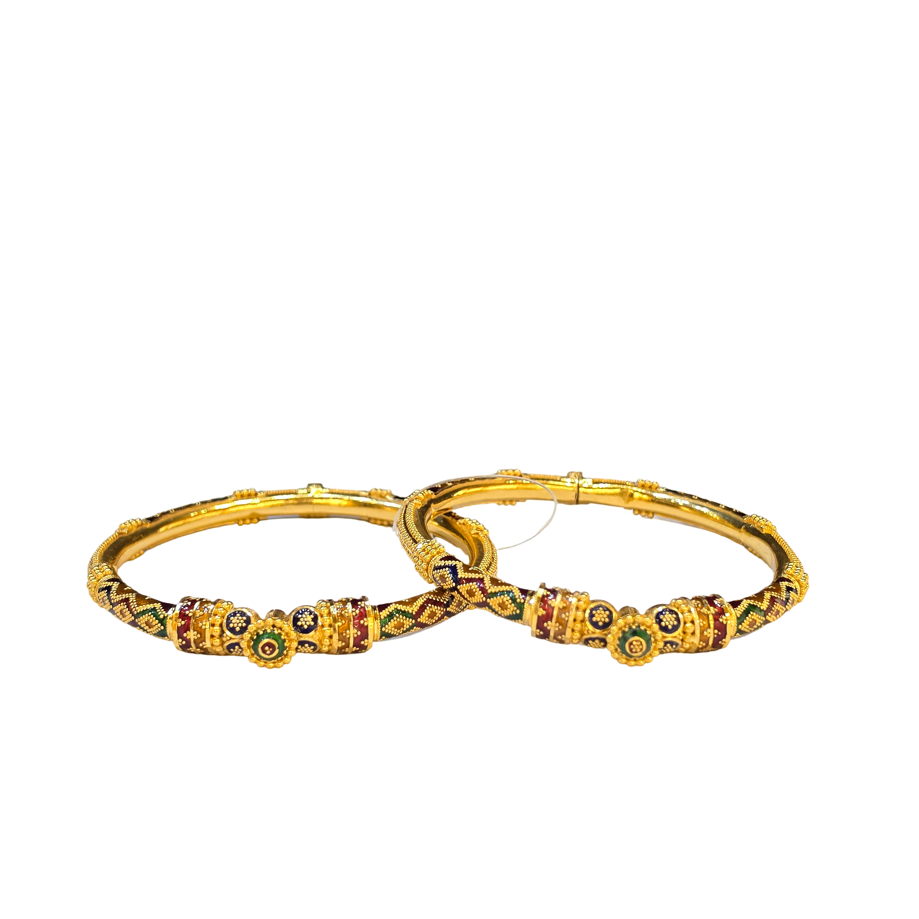 22K Gold Designer Ladies Meena Bangles