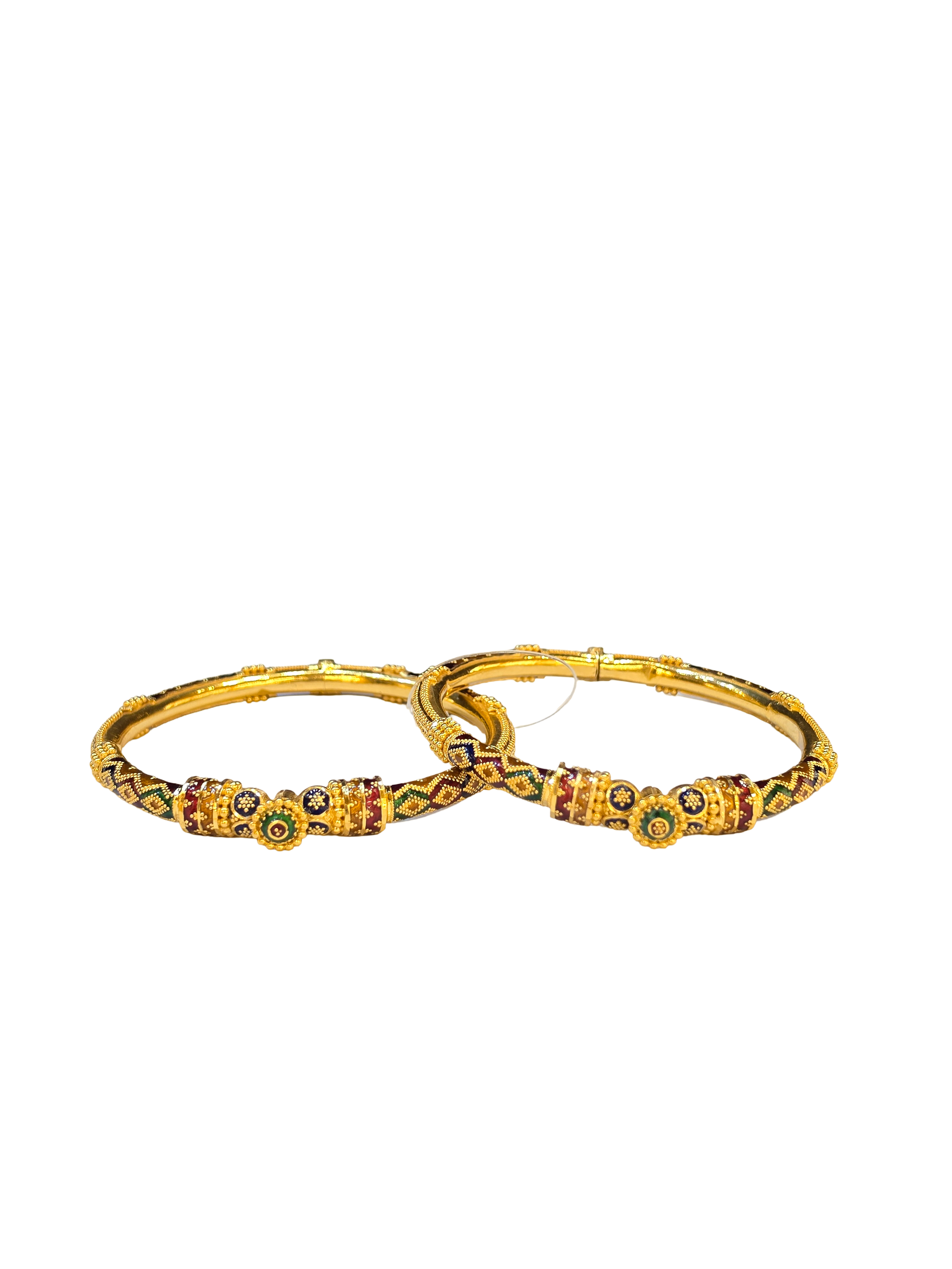 22K Gold Designer Ladies Meena Bangles
