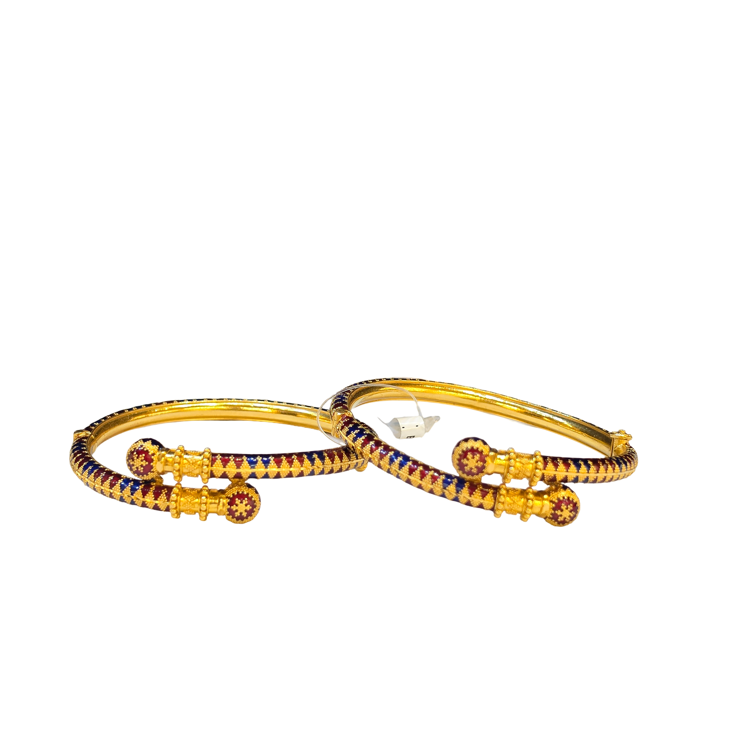 22K Gold Designer Ladies Meena Bangles