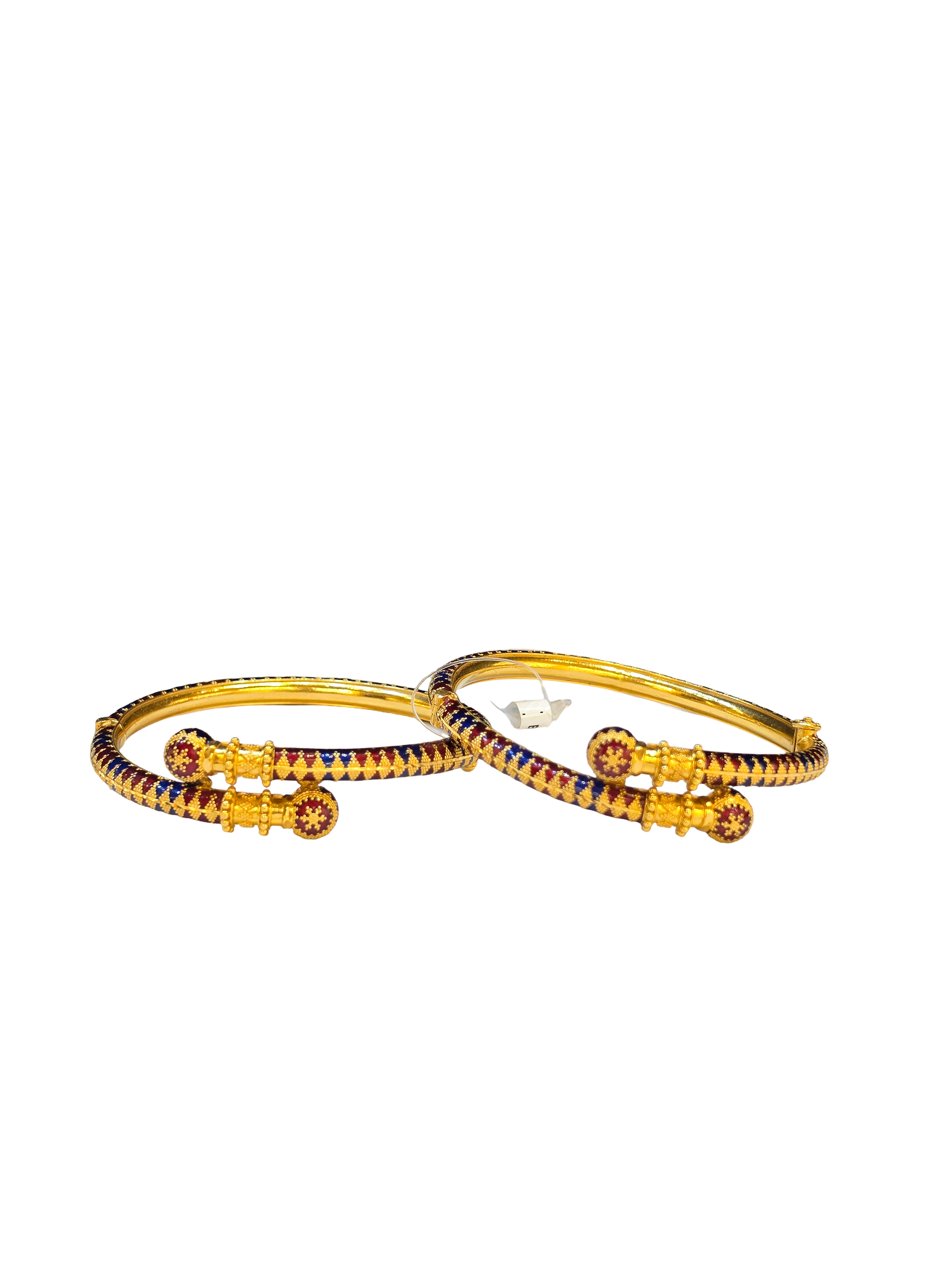22K Gold Designer Ladies Meena Bangles