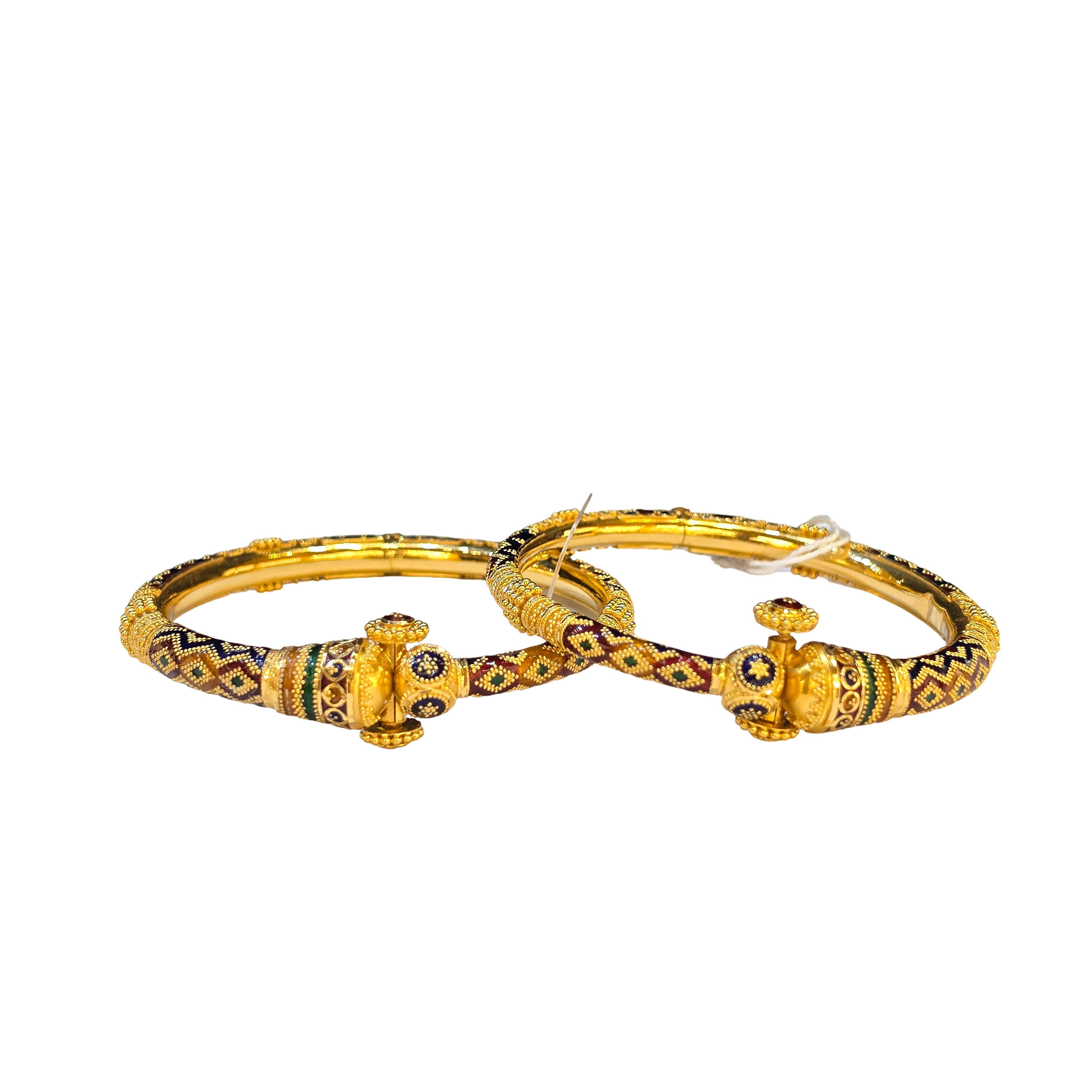 22K Gold Designer Ladies Meena Bangles