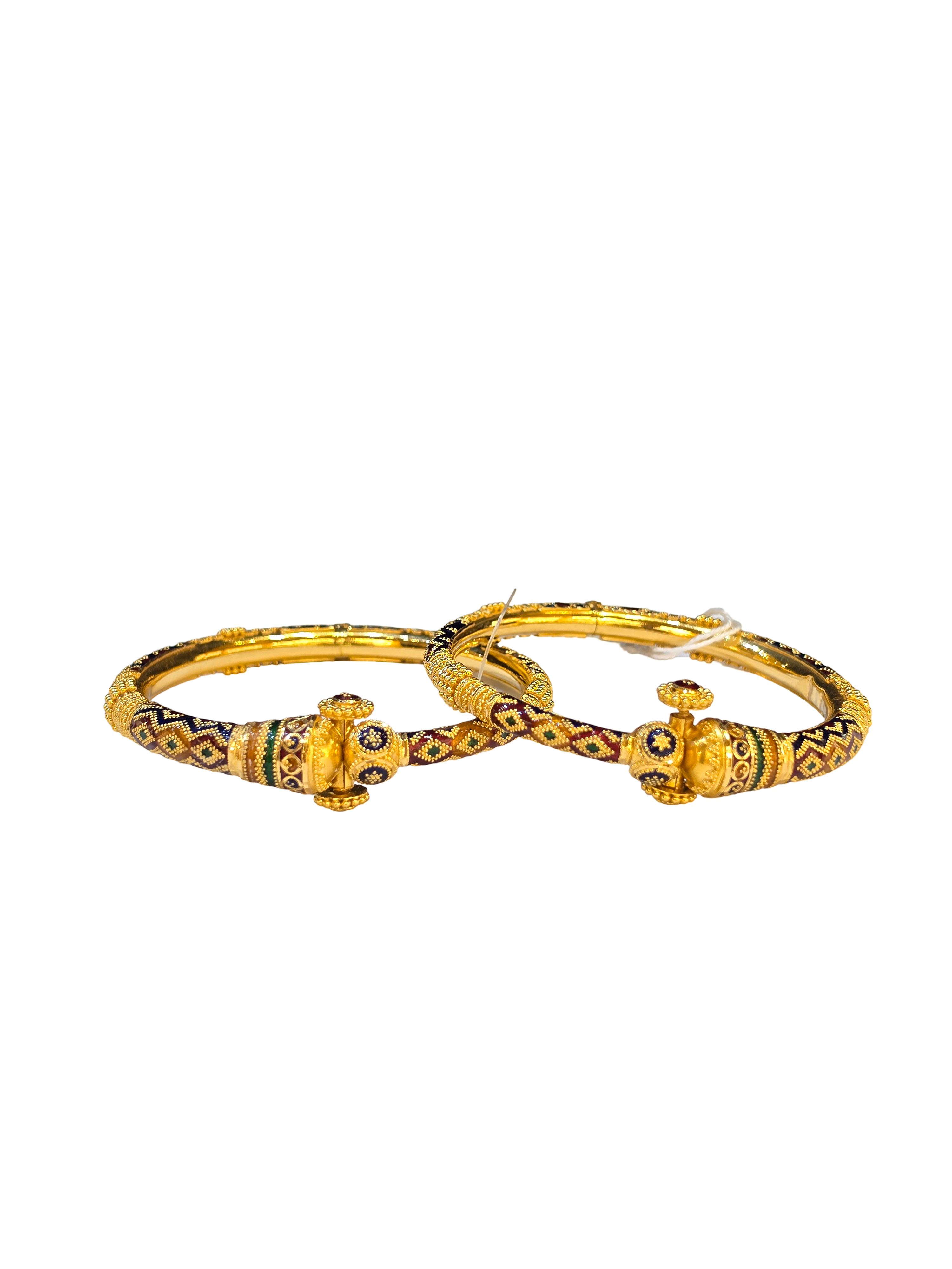 22K Gold Designer Ladies Meena Bangles