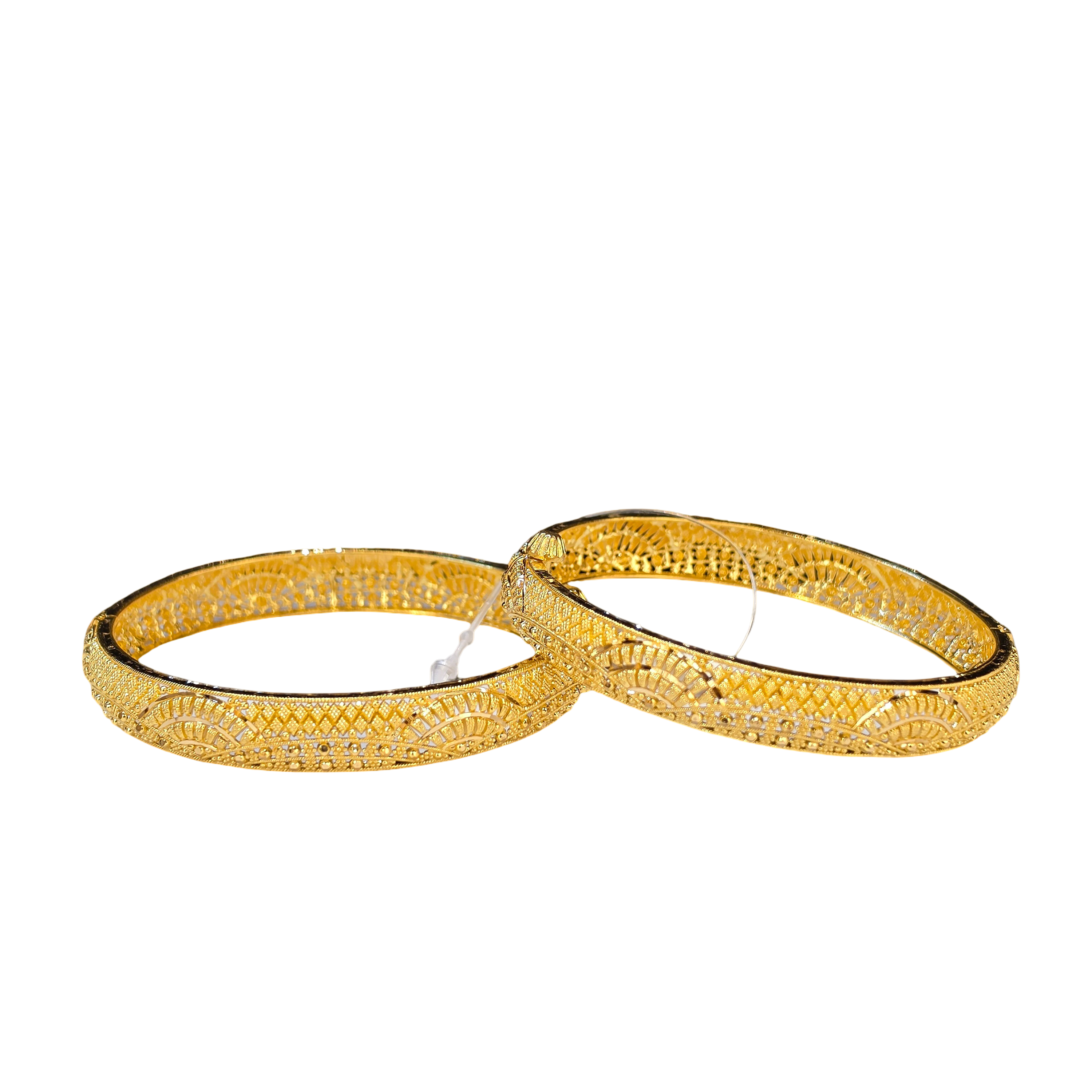 22K Gold Designer Ladies Screw Bangles