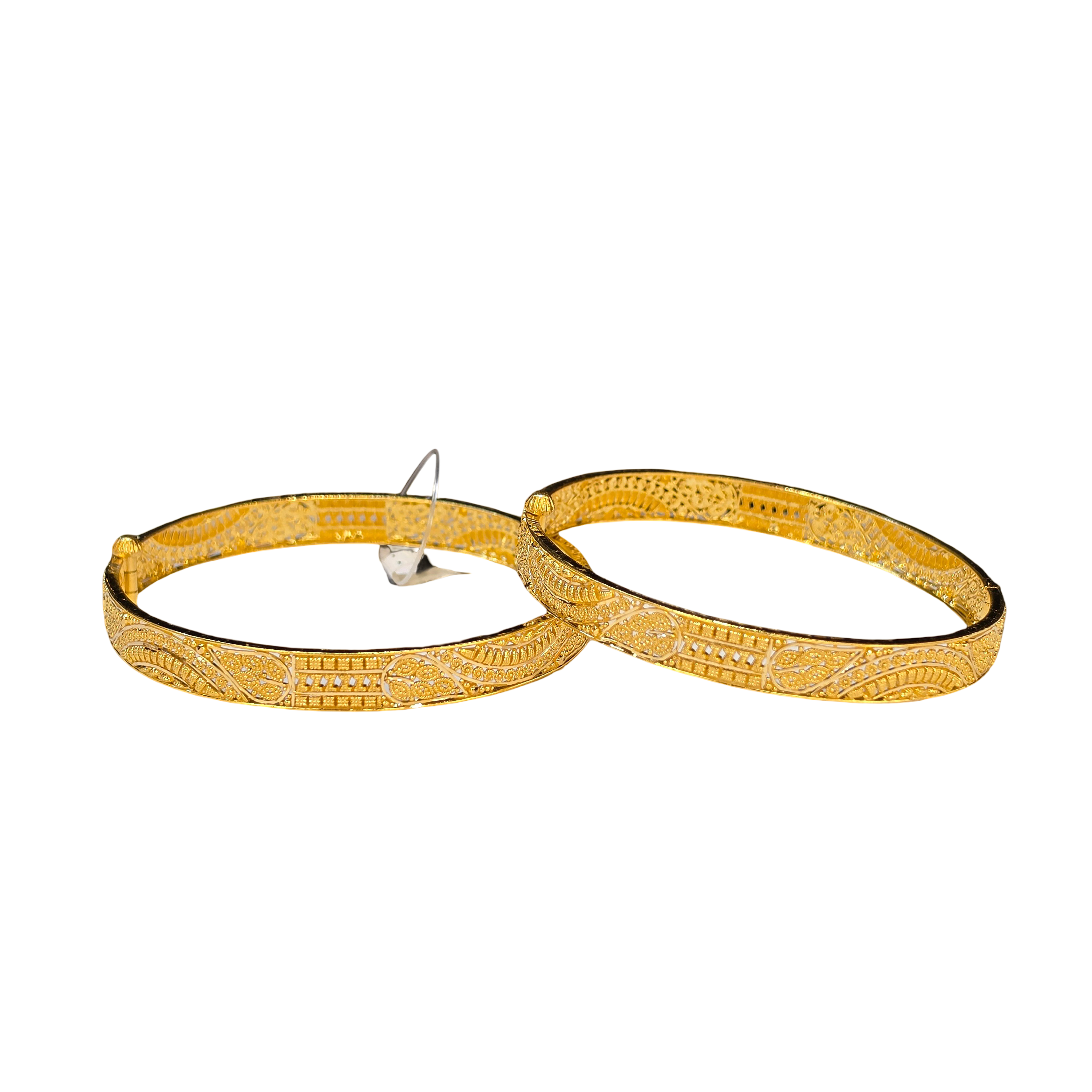 22K Gold Designer Ladies Screw Bangles
