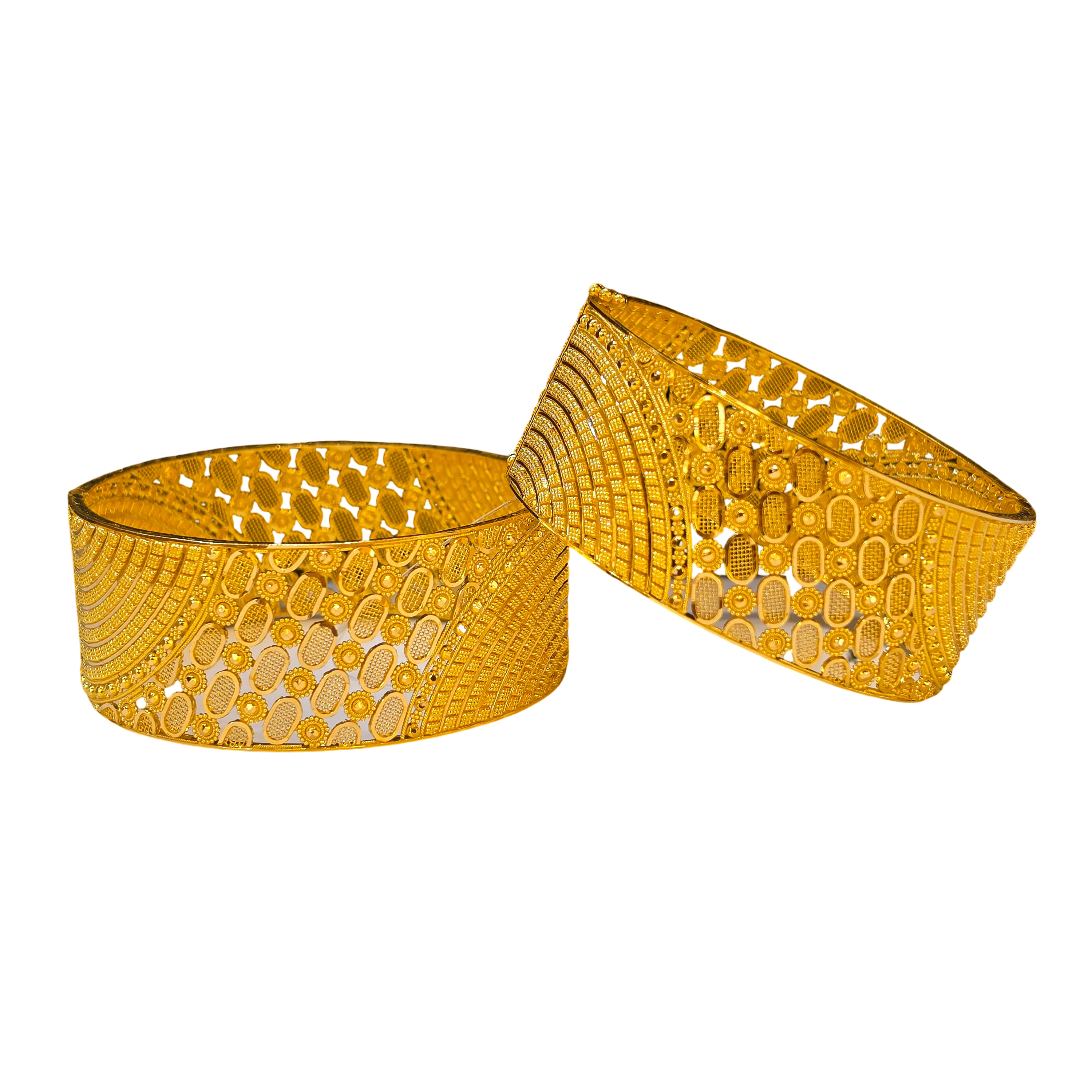 22K Gold Designer Ladies Screw Bangles