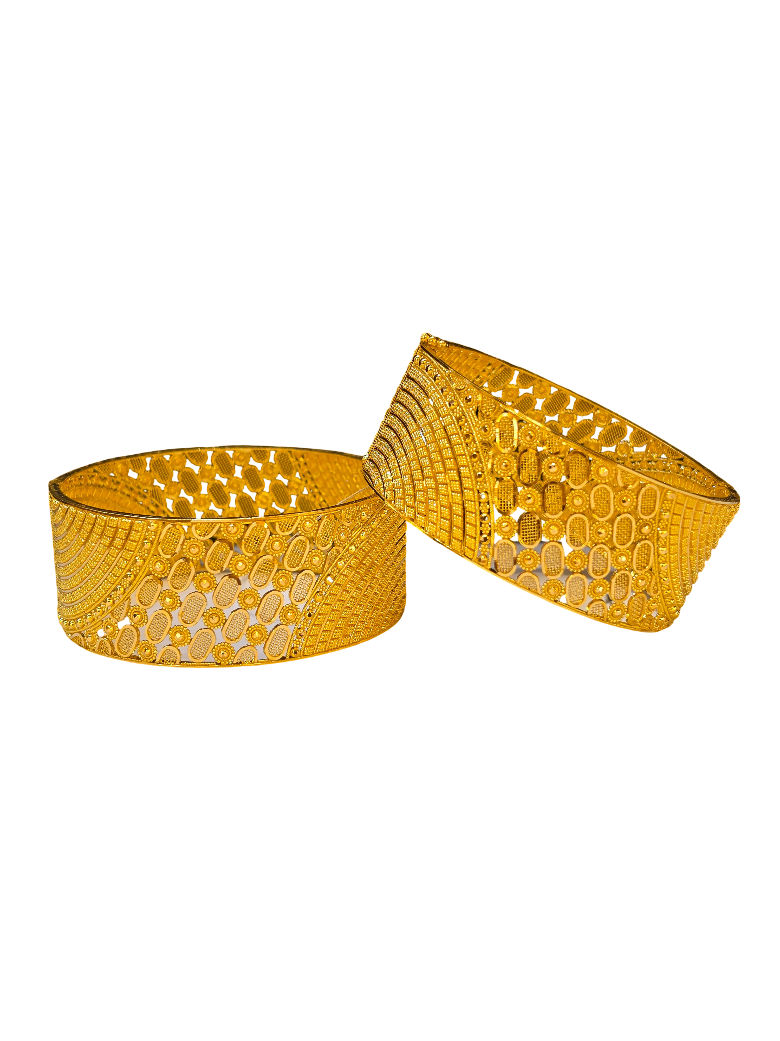 22K Gold Designer Ladies Screw Bangles