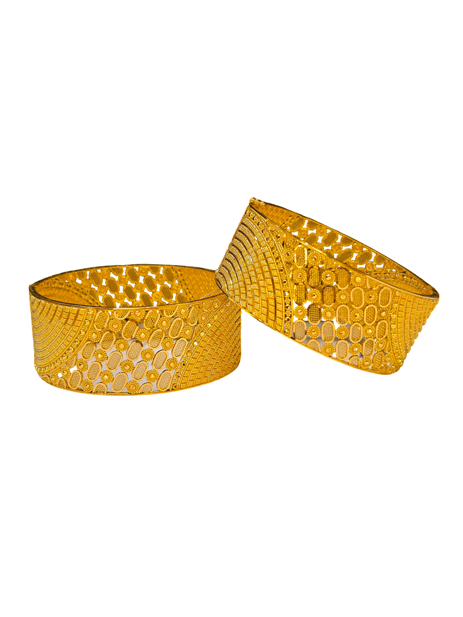 22K Gold Designer Ladies Screw Bangles