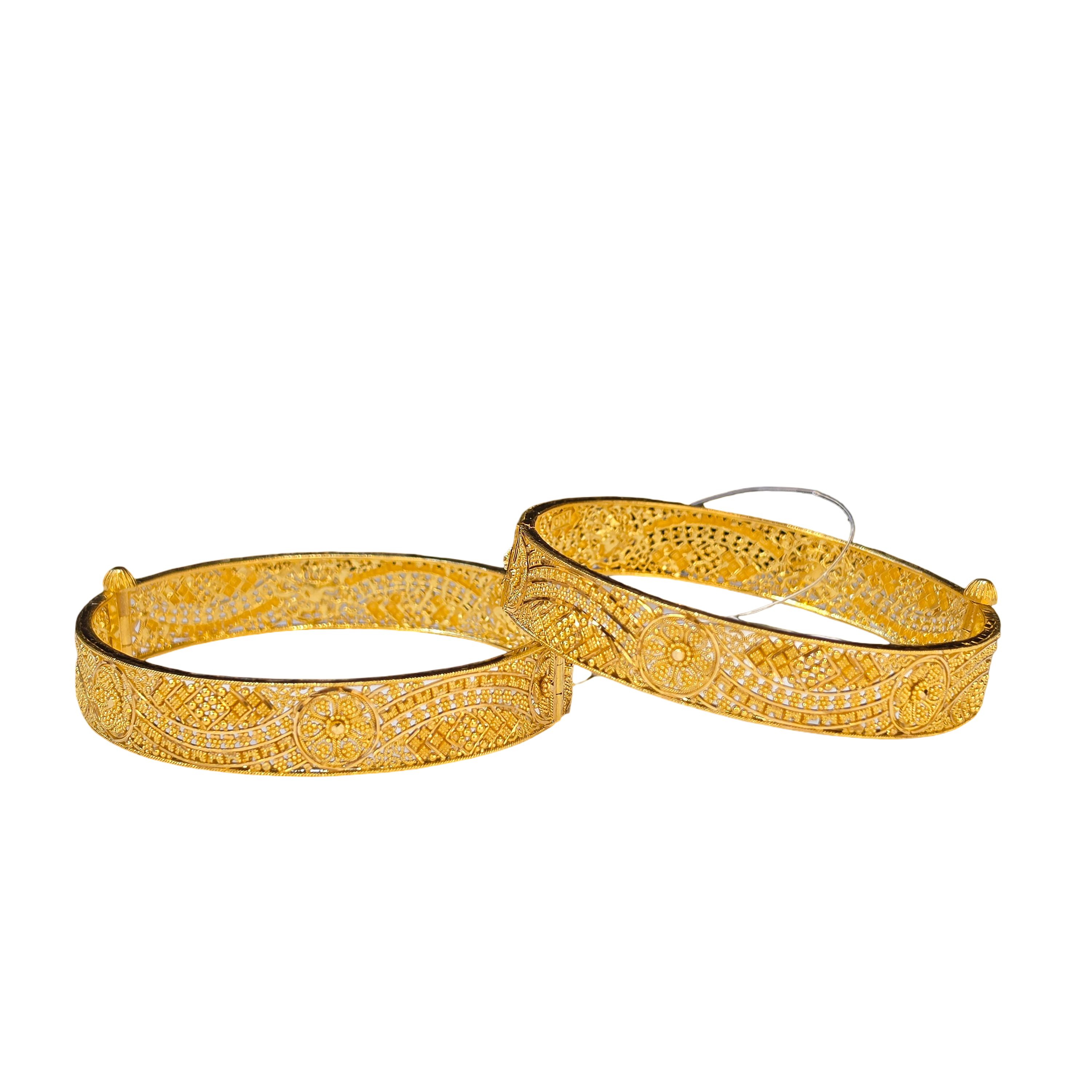 22K Gold Designer Ladies Screw Bangles