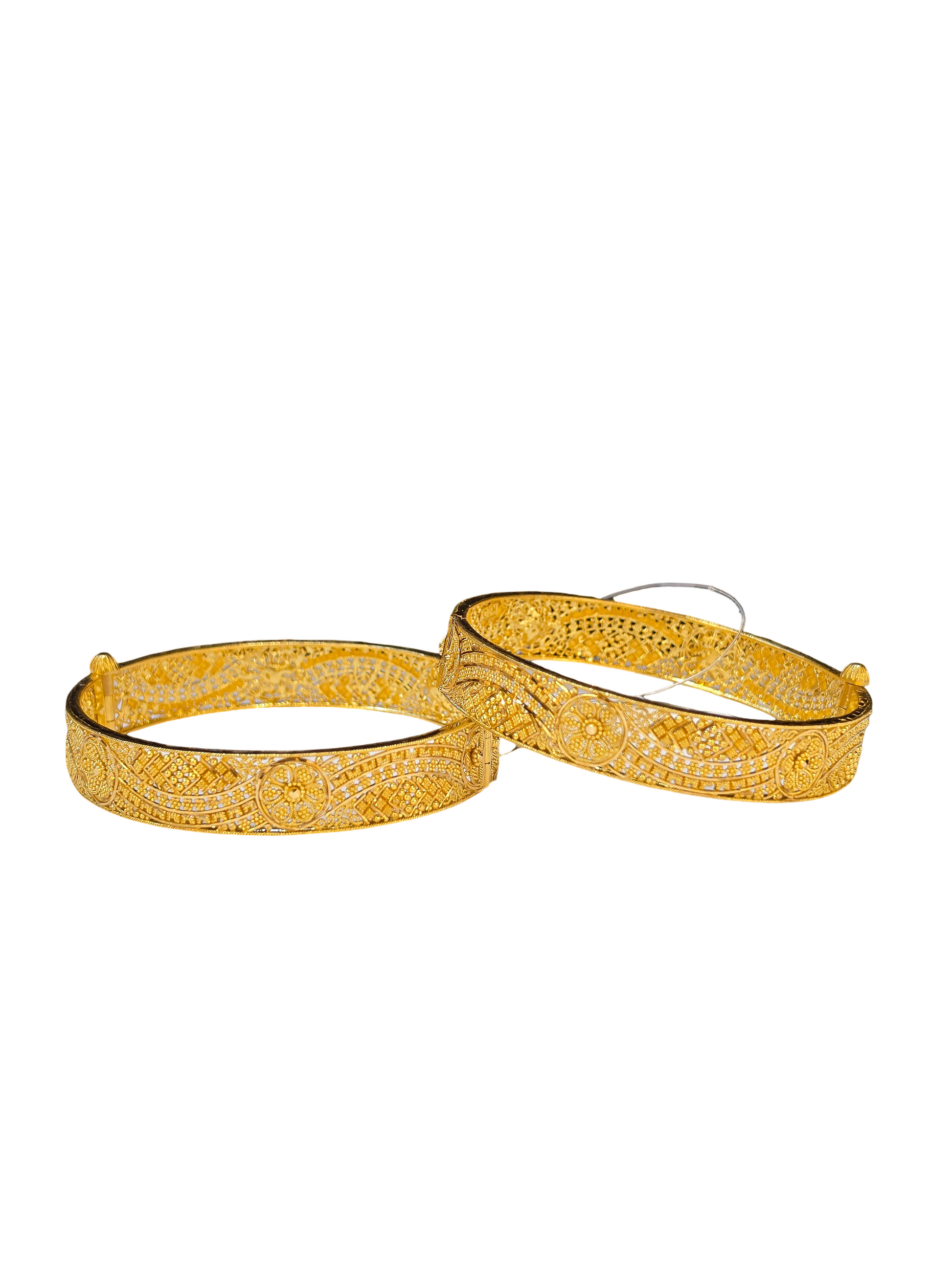 22K Gold Designer Ladies Screw Bangles