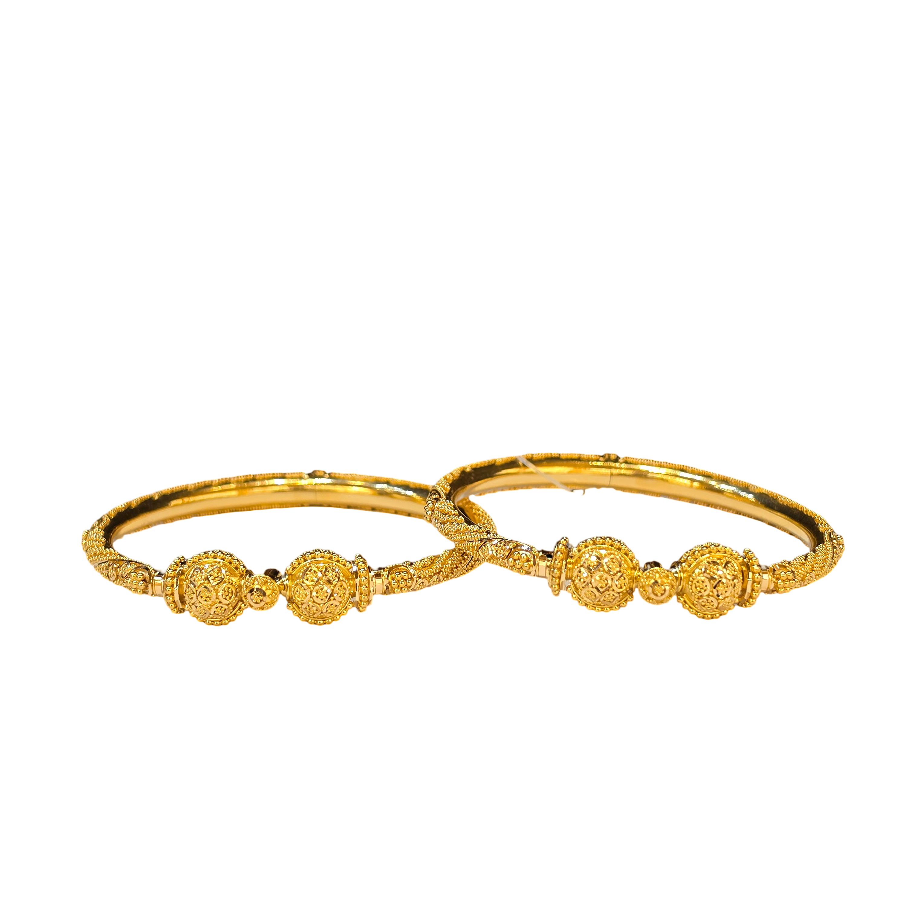 22K Gold Designer Ladies Screw Bangles