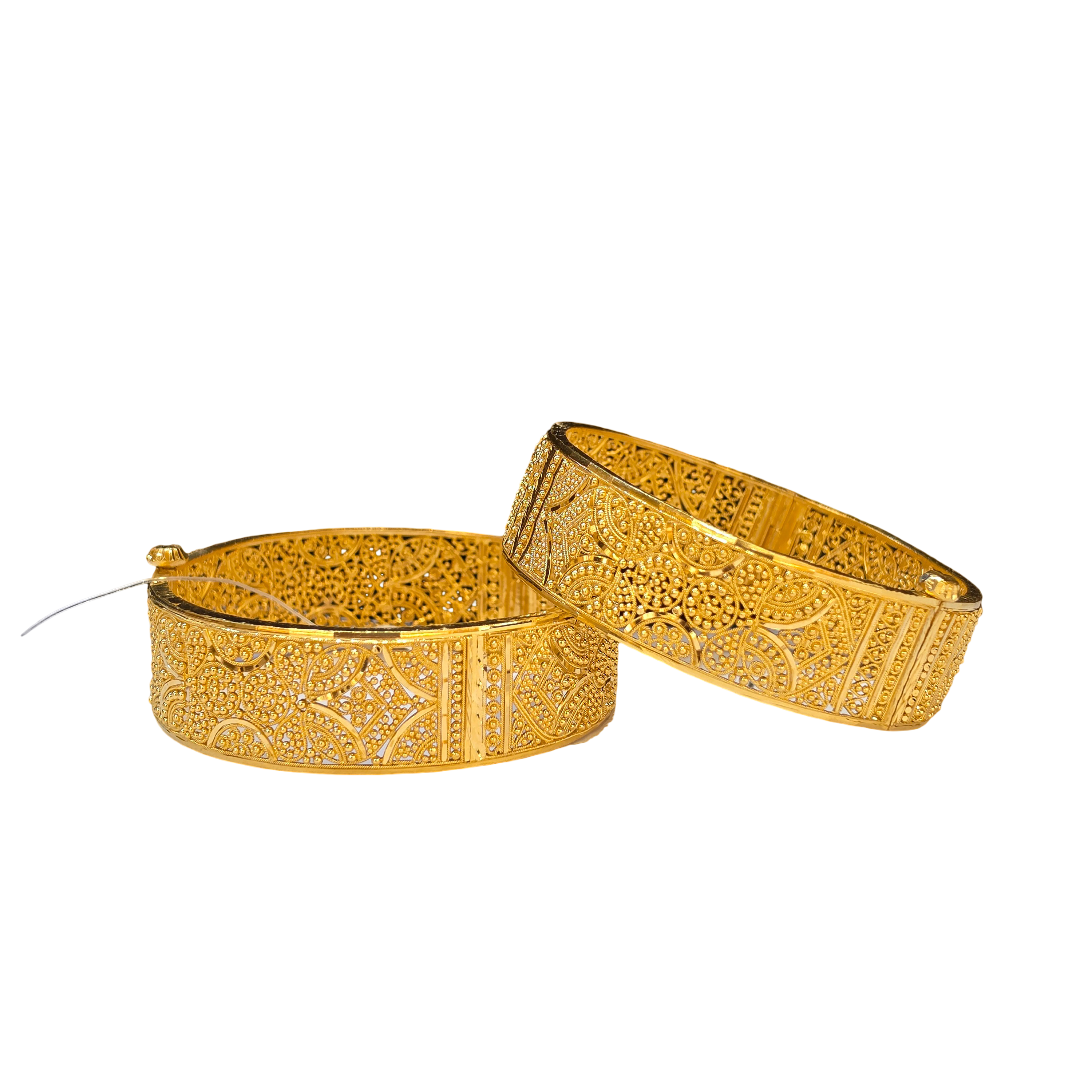 22K Gold Designer Ladies Screw Bangles