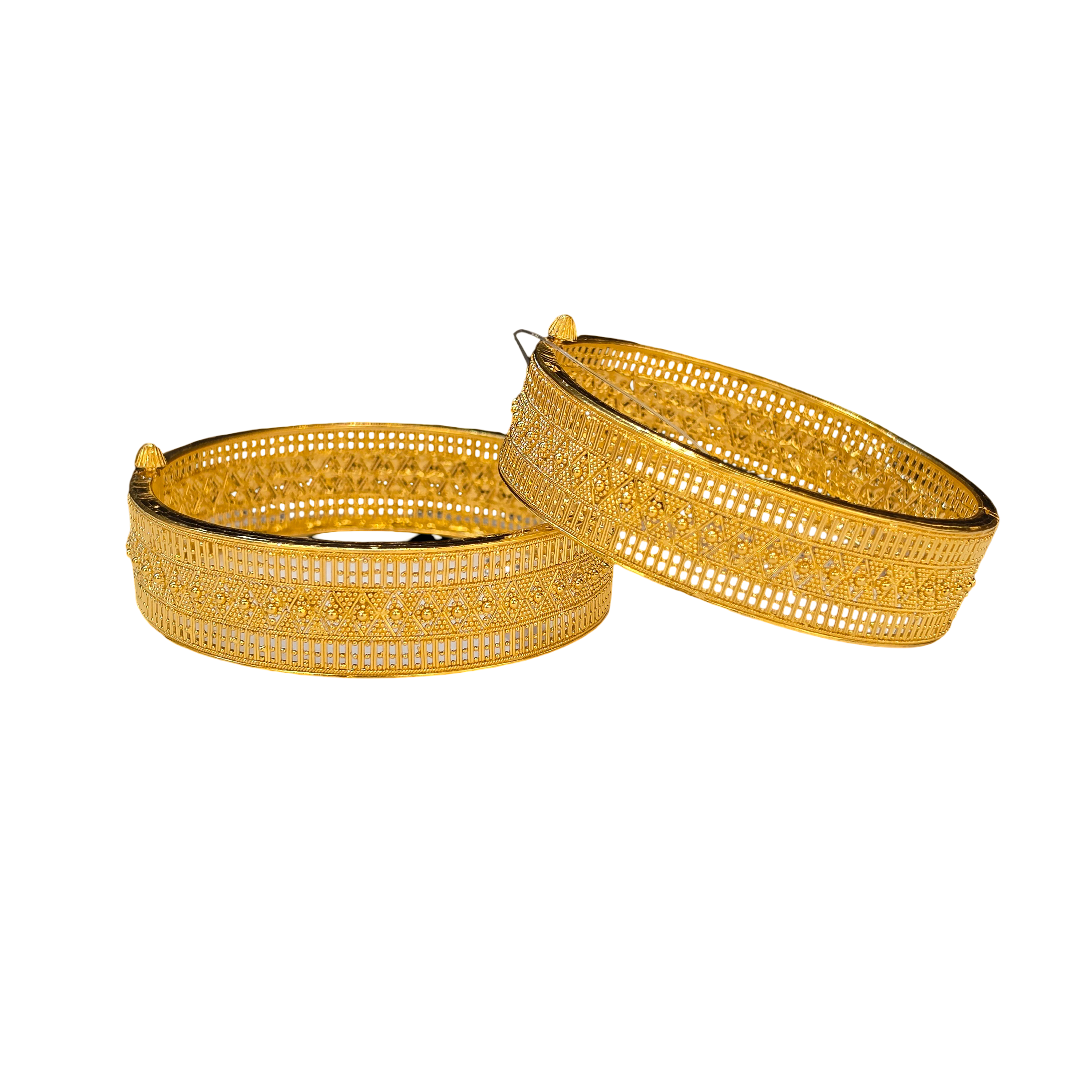22K Gold Designer Ladies Screw Bangles