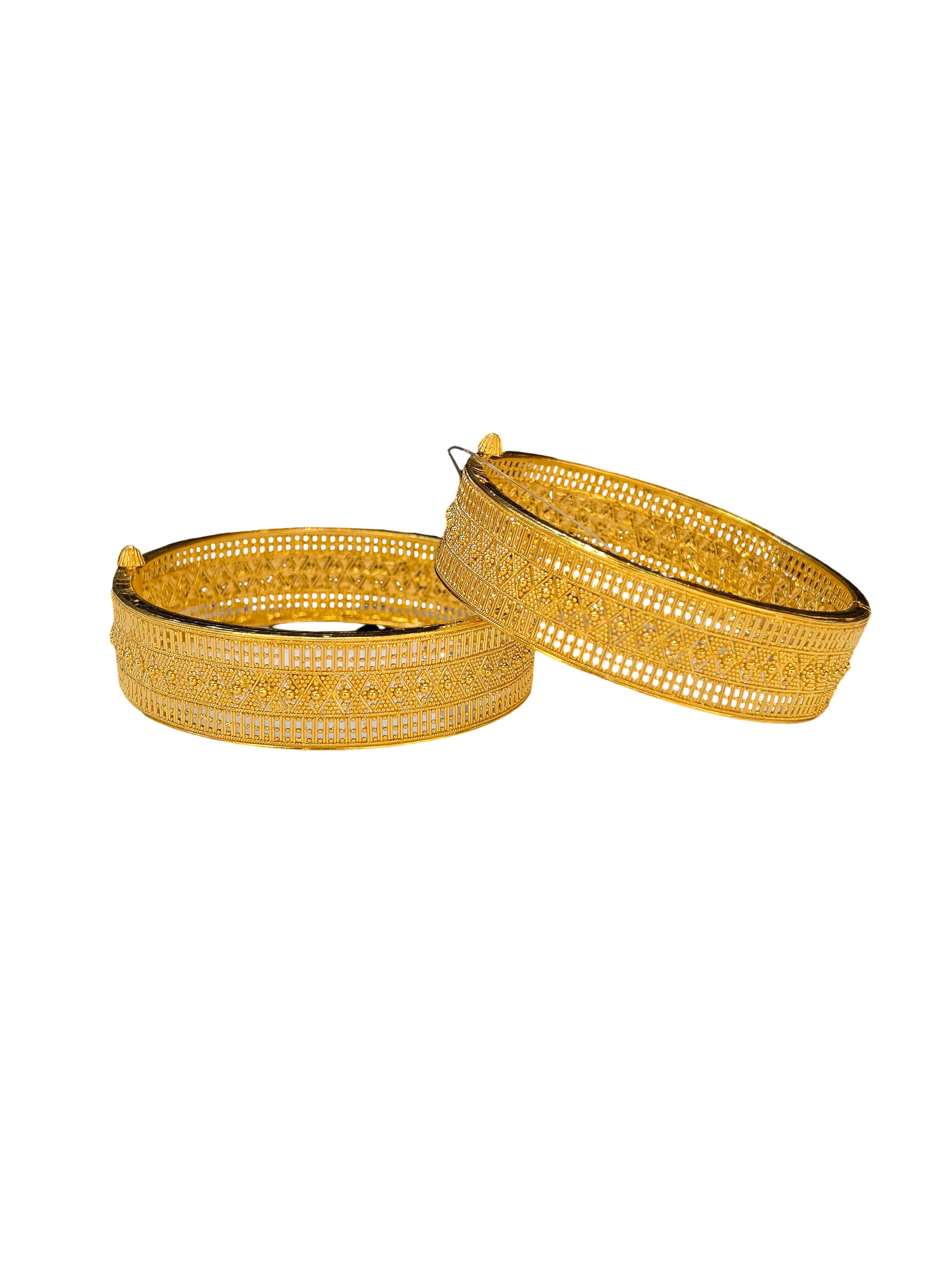 22K Gold Designer Ladies Screw Bangles