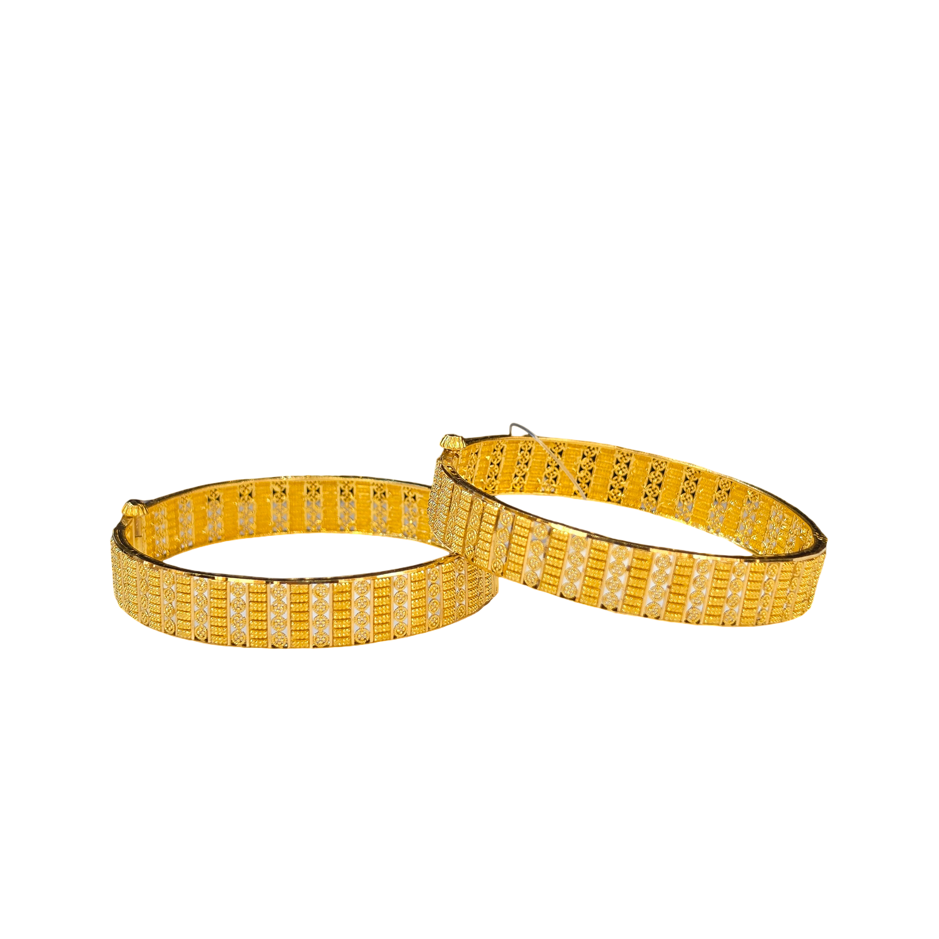 22K Gold Designer Ladies Screw Bangles