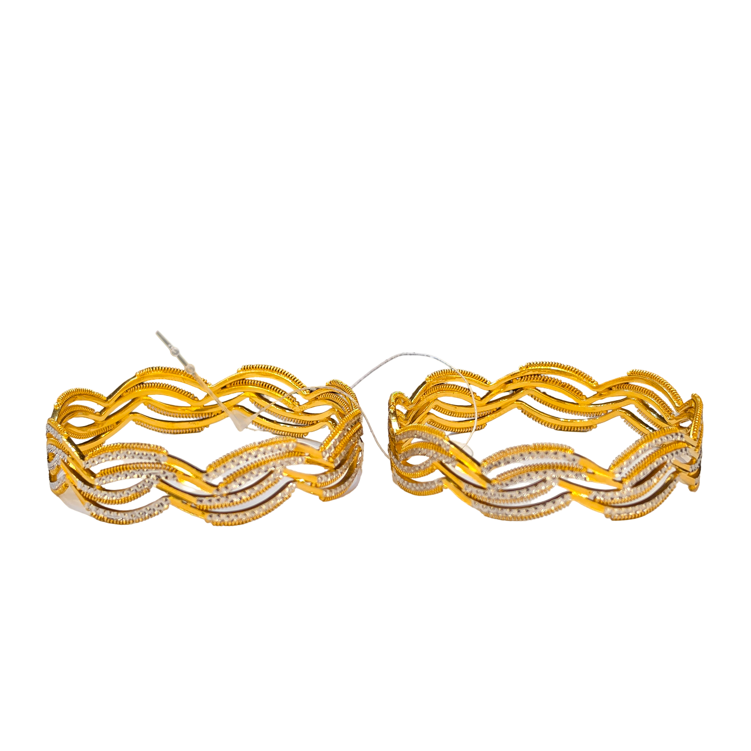 22K Gold Two-tone Designer Ladies Bangles