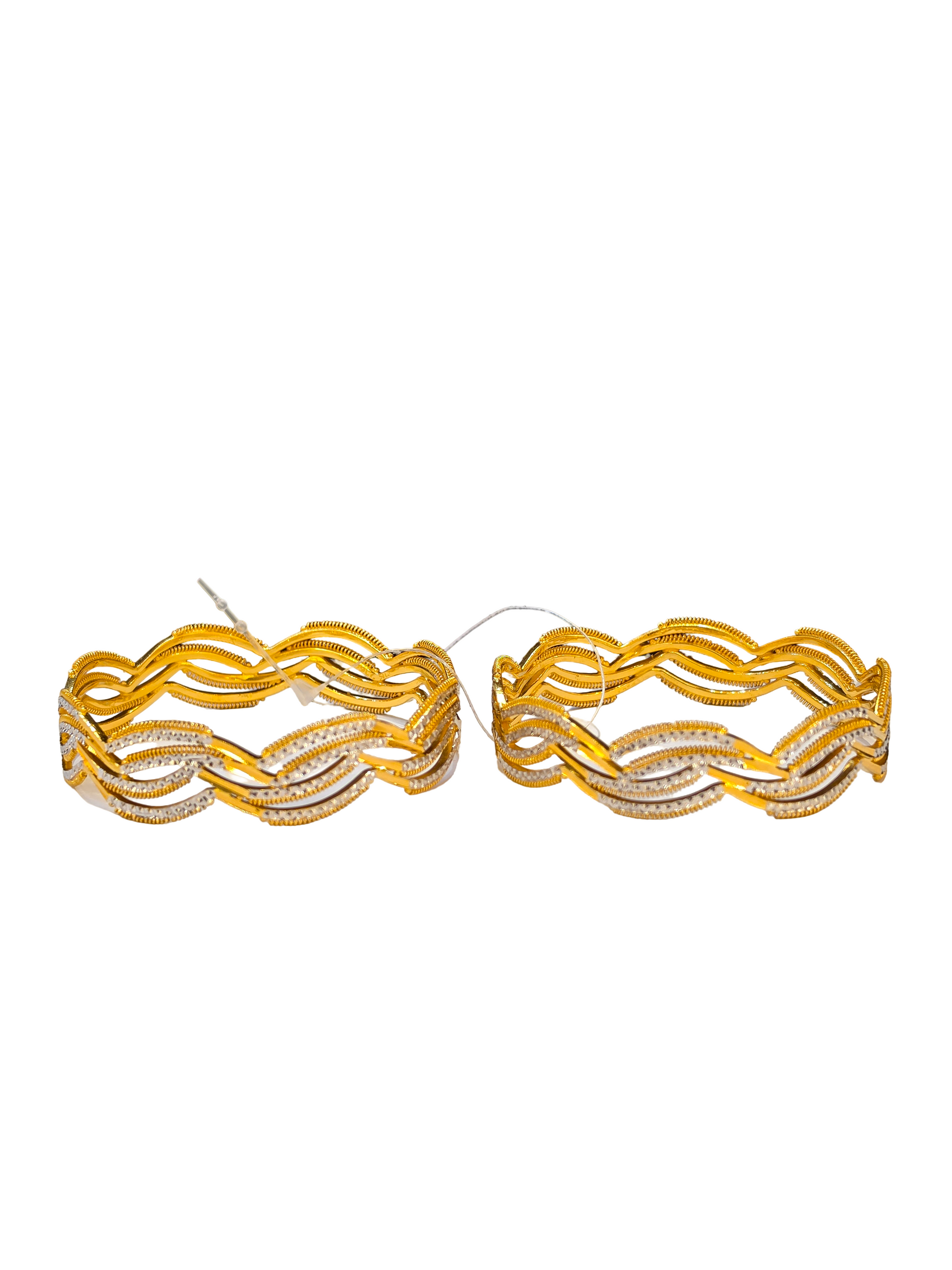 22K Gold Two-tone Designer Ladies Bangles