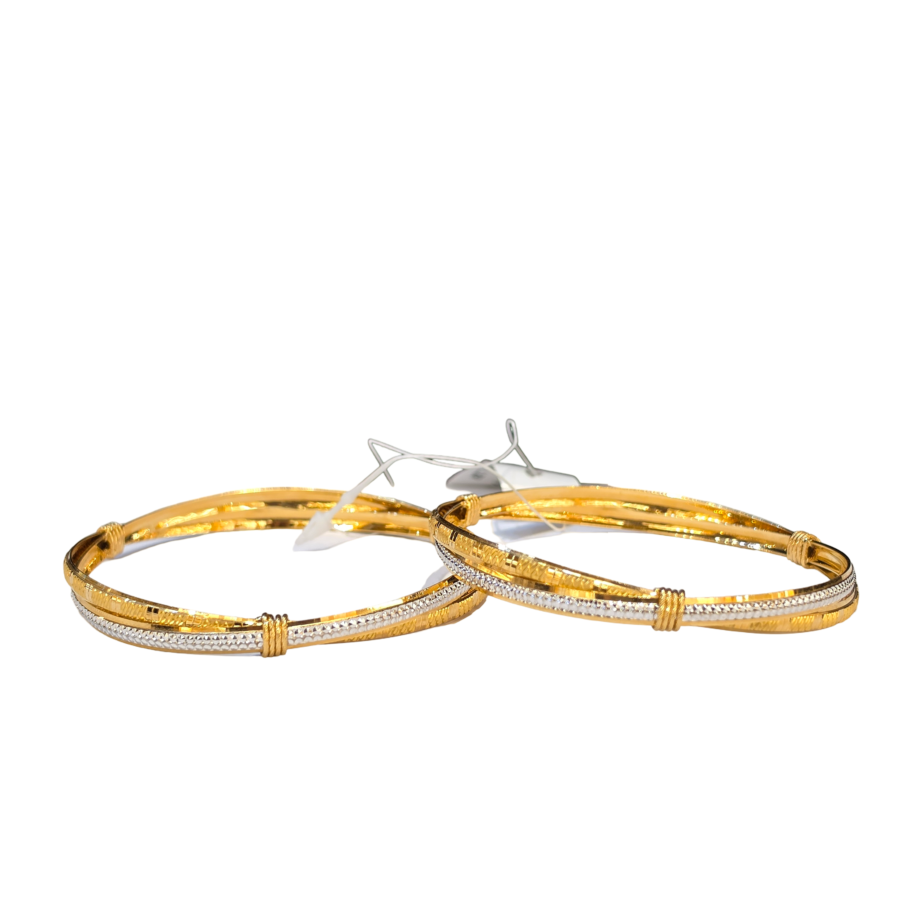 22K Gold Two-tone Designer Ladies Bangles