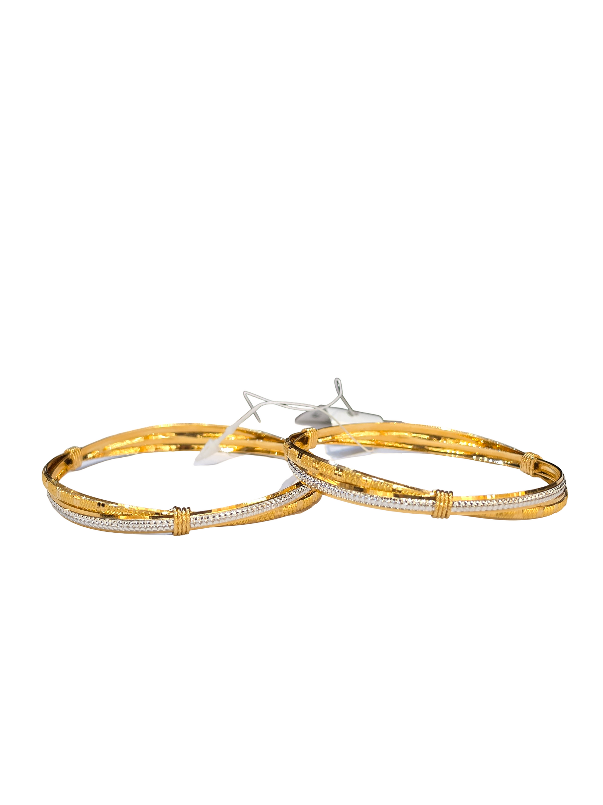 22K Gold Two-tone Designer Ladies Bangles