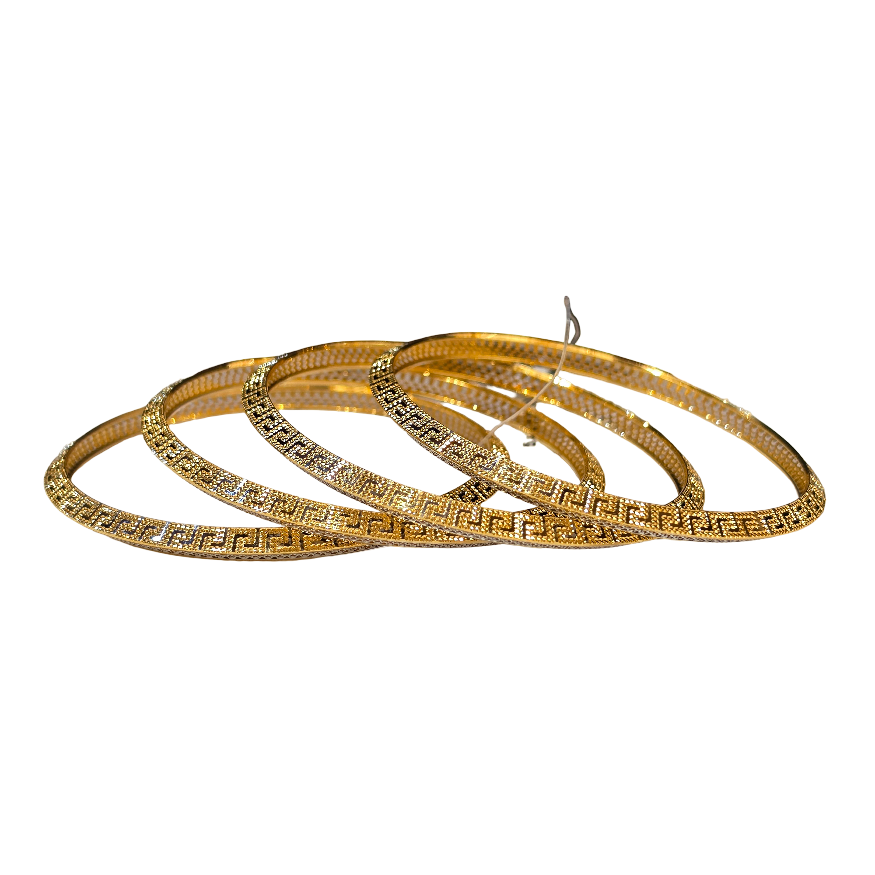 22K Gold Two-tone 4 Pieces Set Of Designer Ladies Bangles