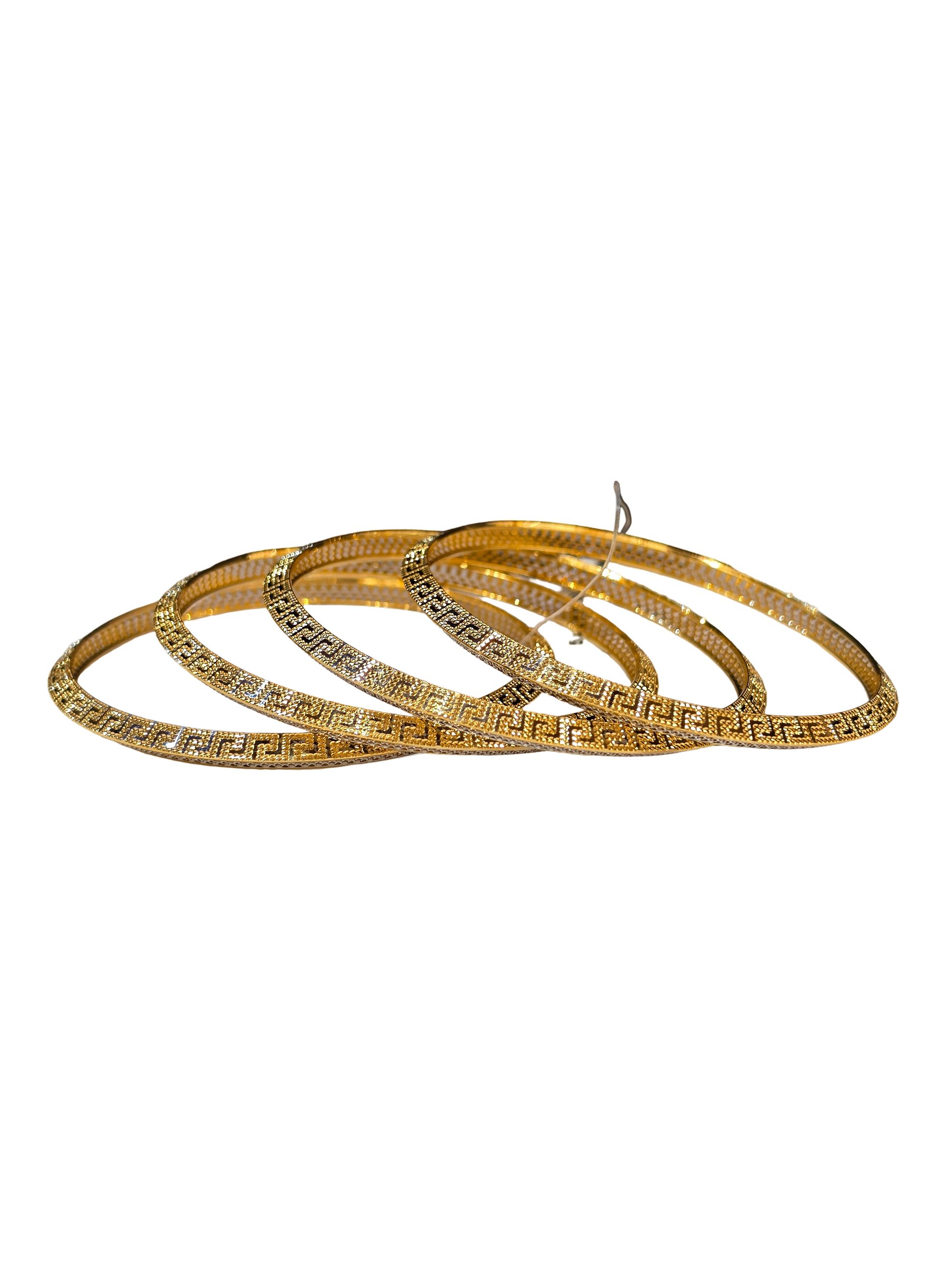 22K Gold Two-tone 4 Pieces Set Of Designer Ladies Bangles
