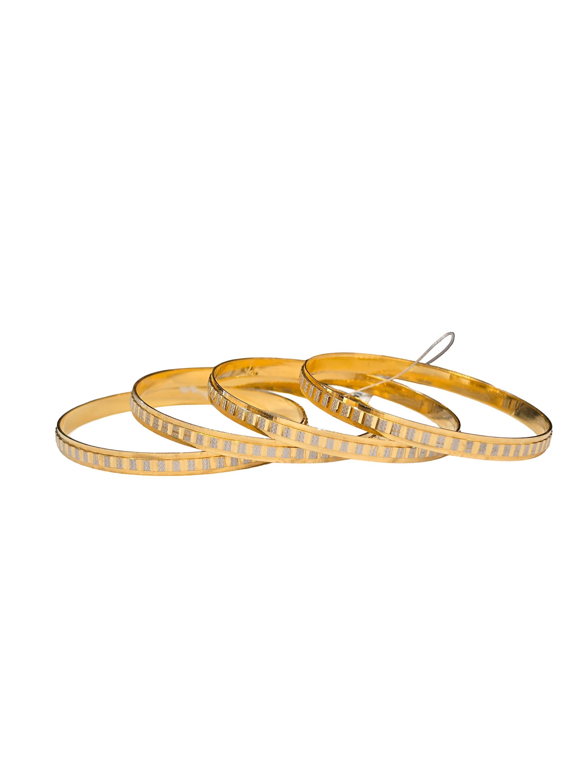 22K Gold Two-tone 4 Pieces Set Of Designer Ladies Bangles