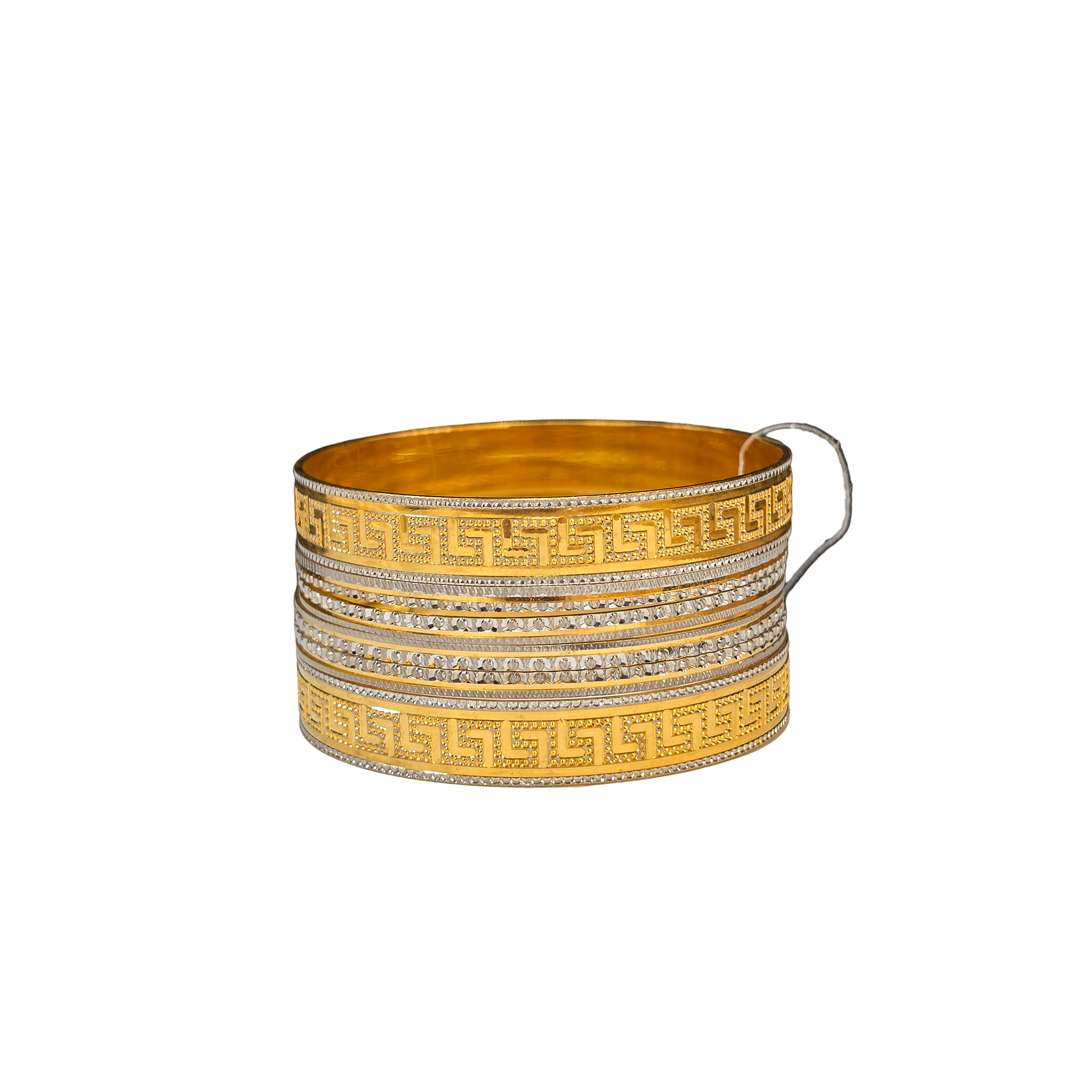 22K Gold Two-tone 6 Pieces Set Of Designer Ladies Bangles