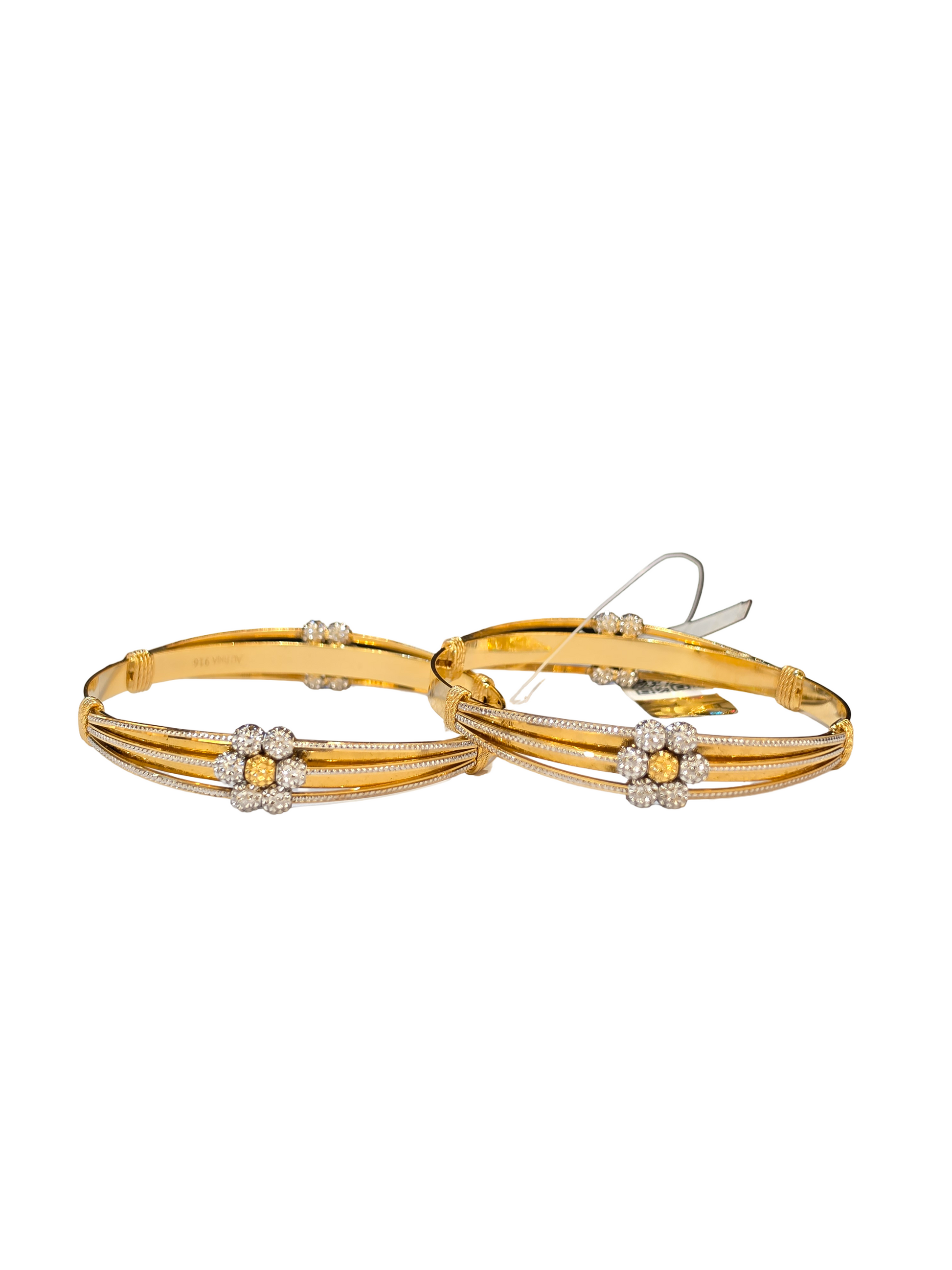 22K Gold Two-tone Designer Ladies Bangles