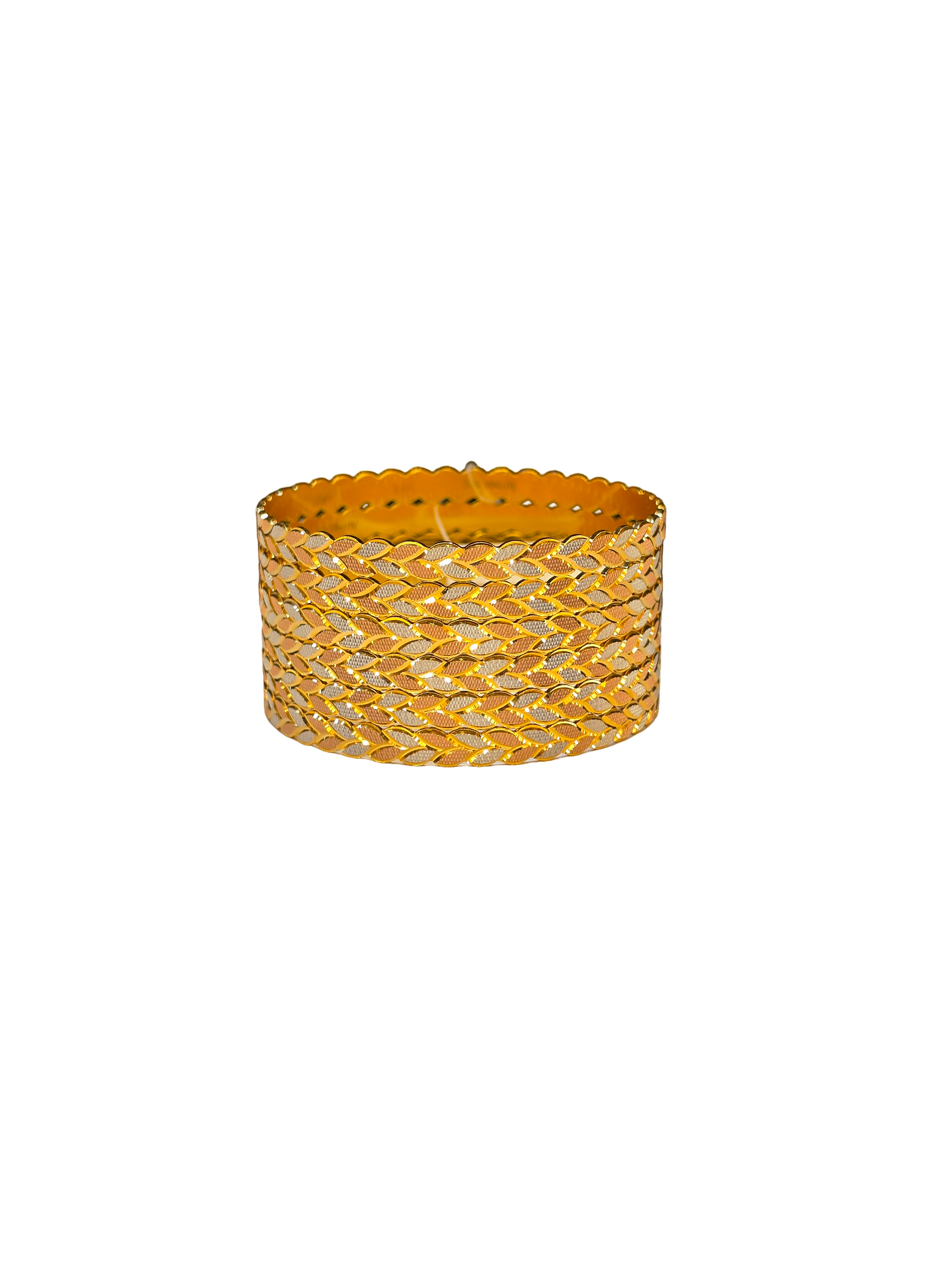 22K Gold Tri-tone Designer 6 Pieces Set Of Ladies Bangles