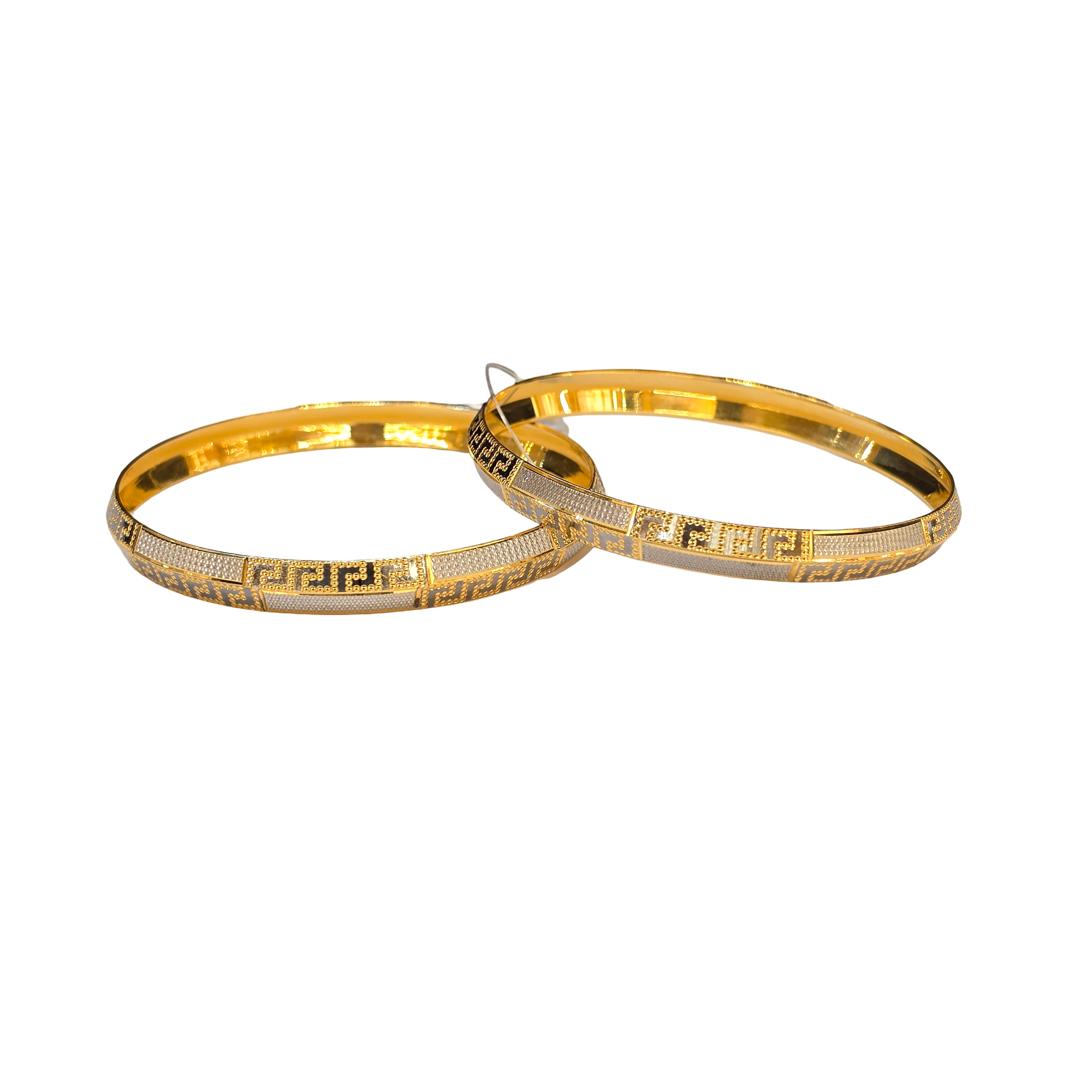 22K Gold Designer Two-tone Ladies Bangles