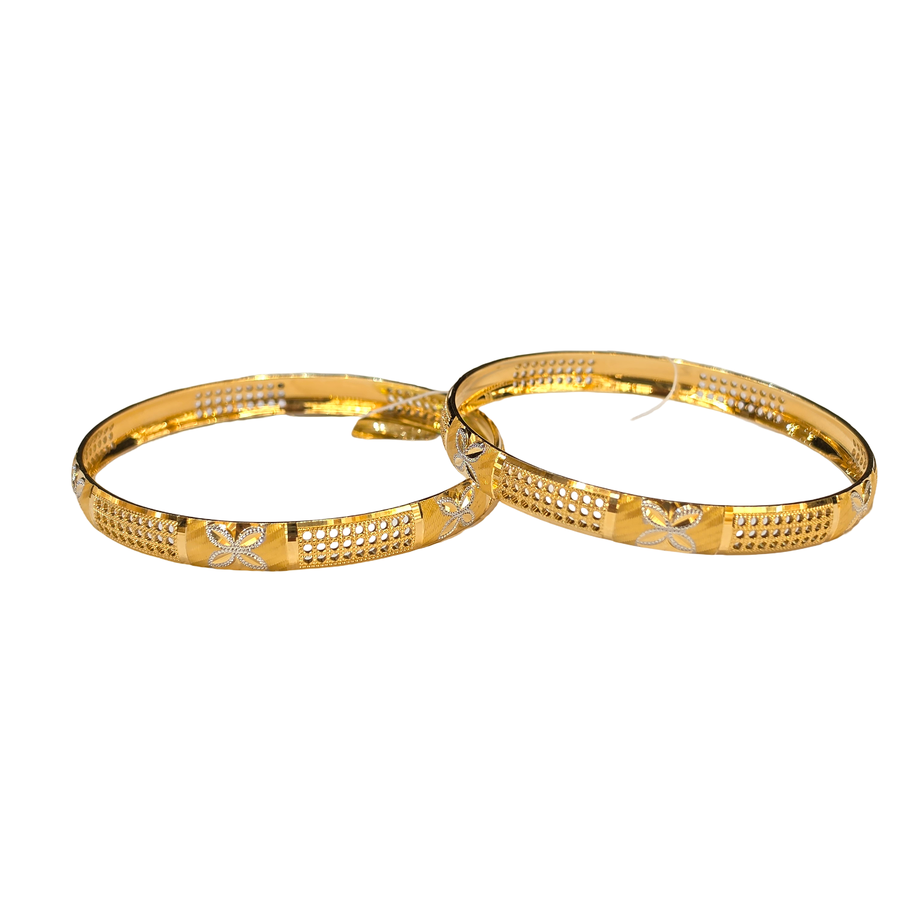 22K Gold Designer Two-tone Ladies Bangles