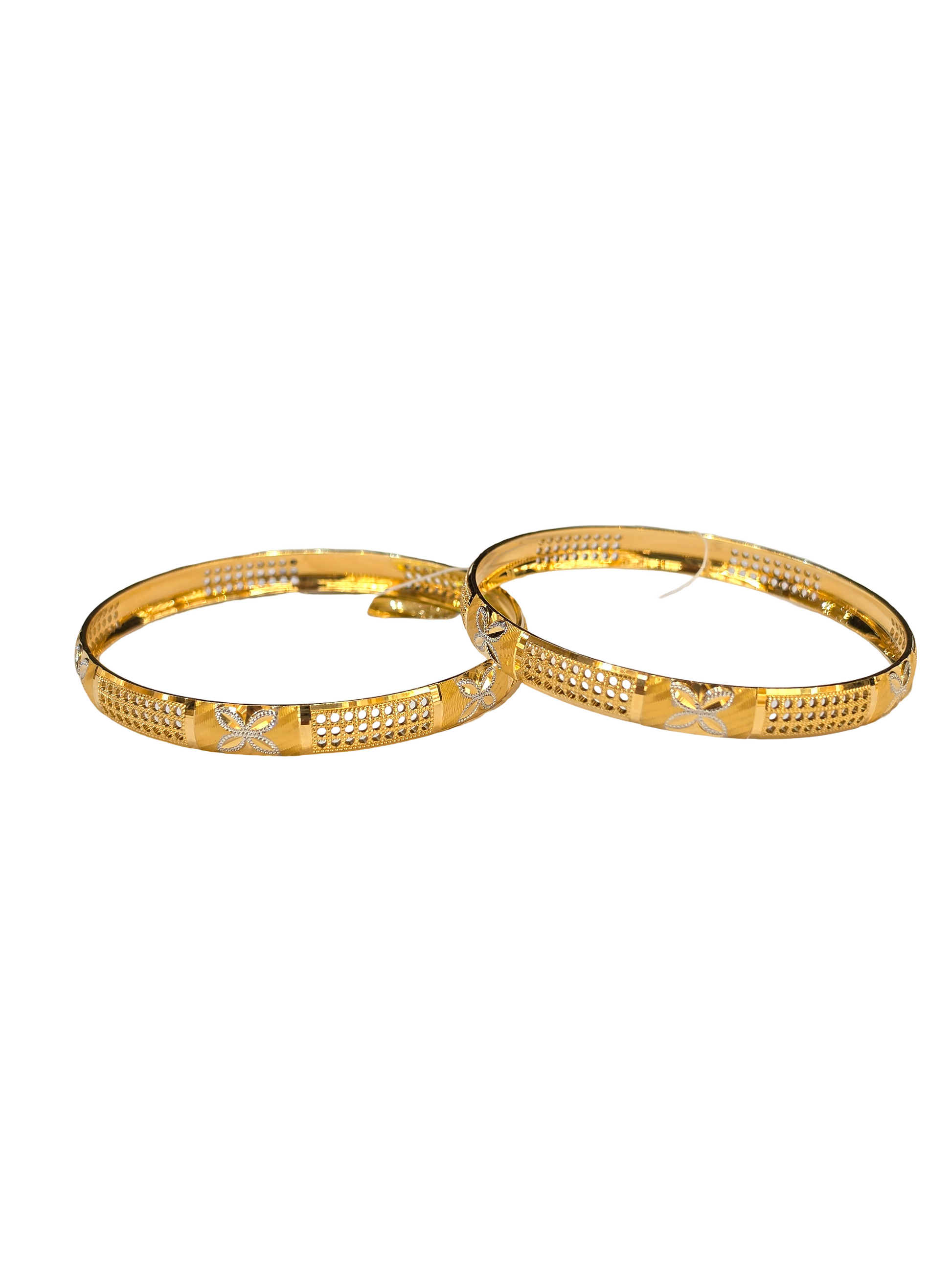 22K Gold Designer Two-tone Ladies Bangles