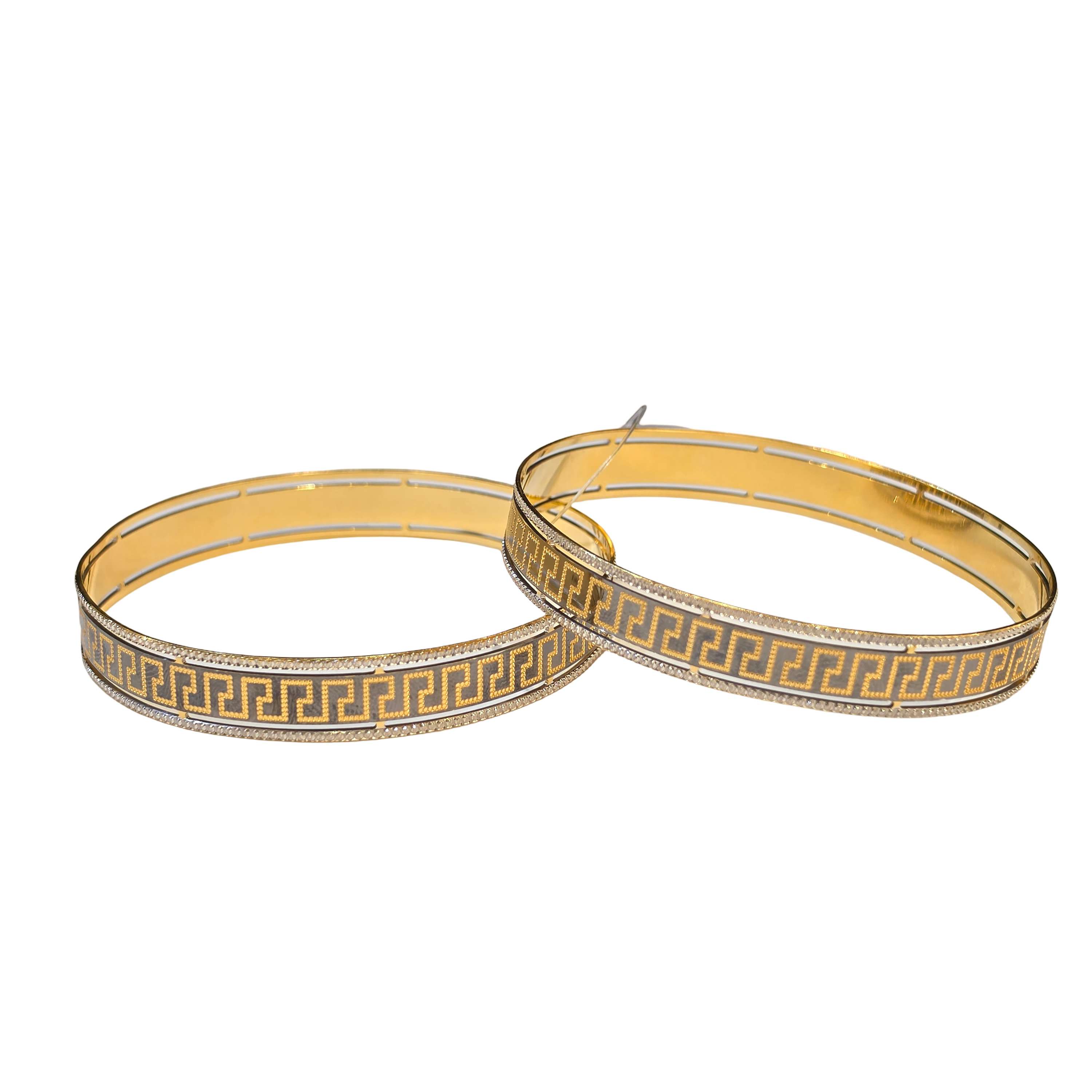 22K Gold Designer Two-tone Ladies Bangles