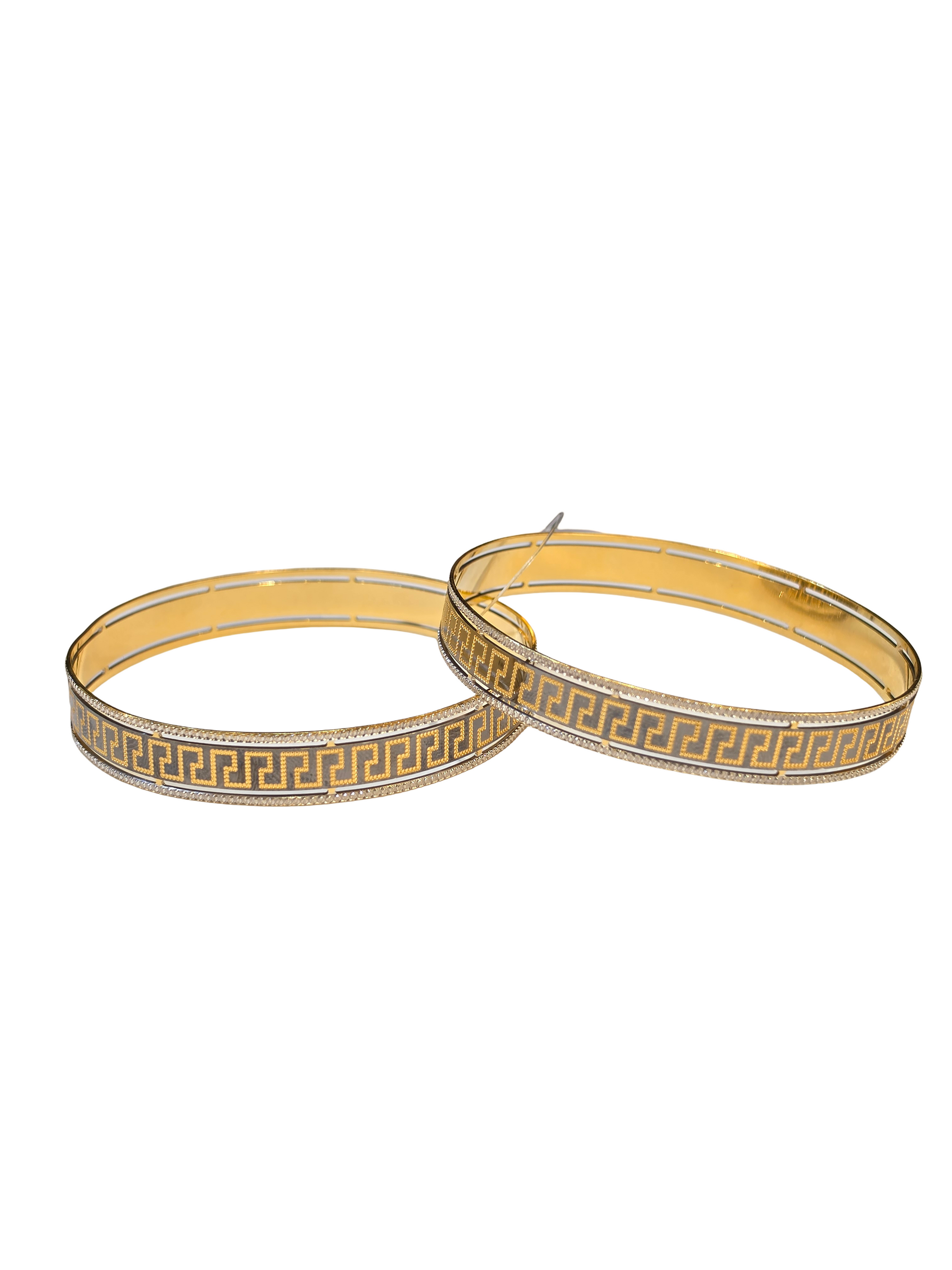 22K Gold Designer Two-tone Ladies Bangles