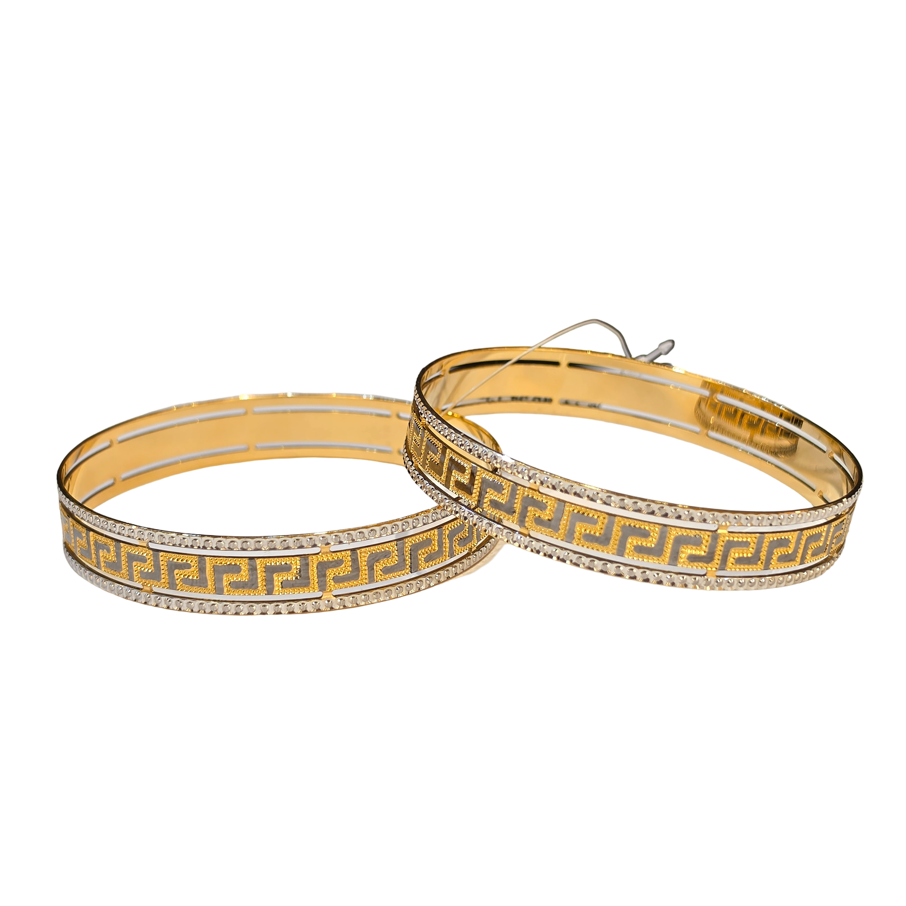 22K Gold Designer Two-tone Ladies Bangles